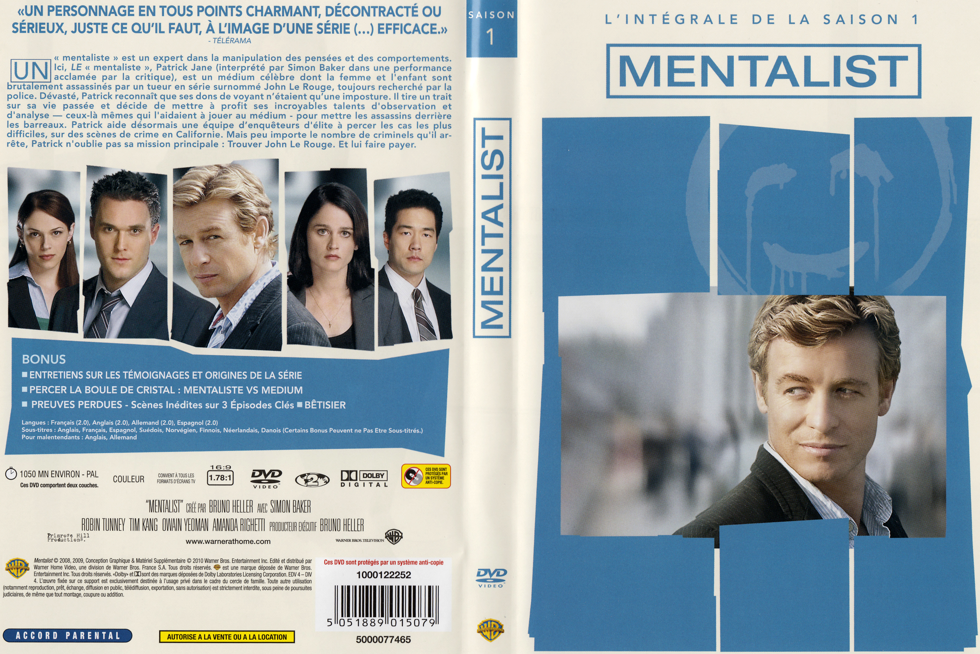 Jaquette DVD The Mentalist Saison 1 COFFRET