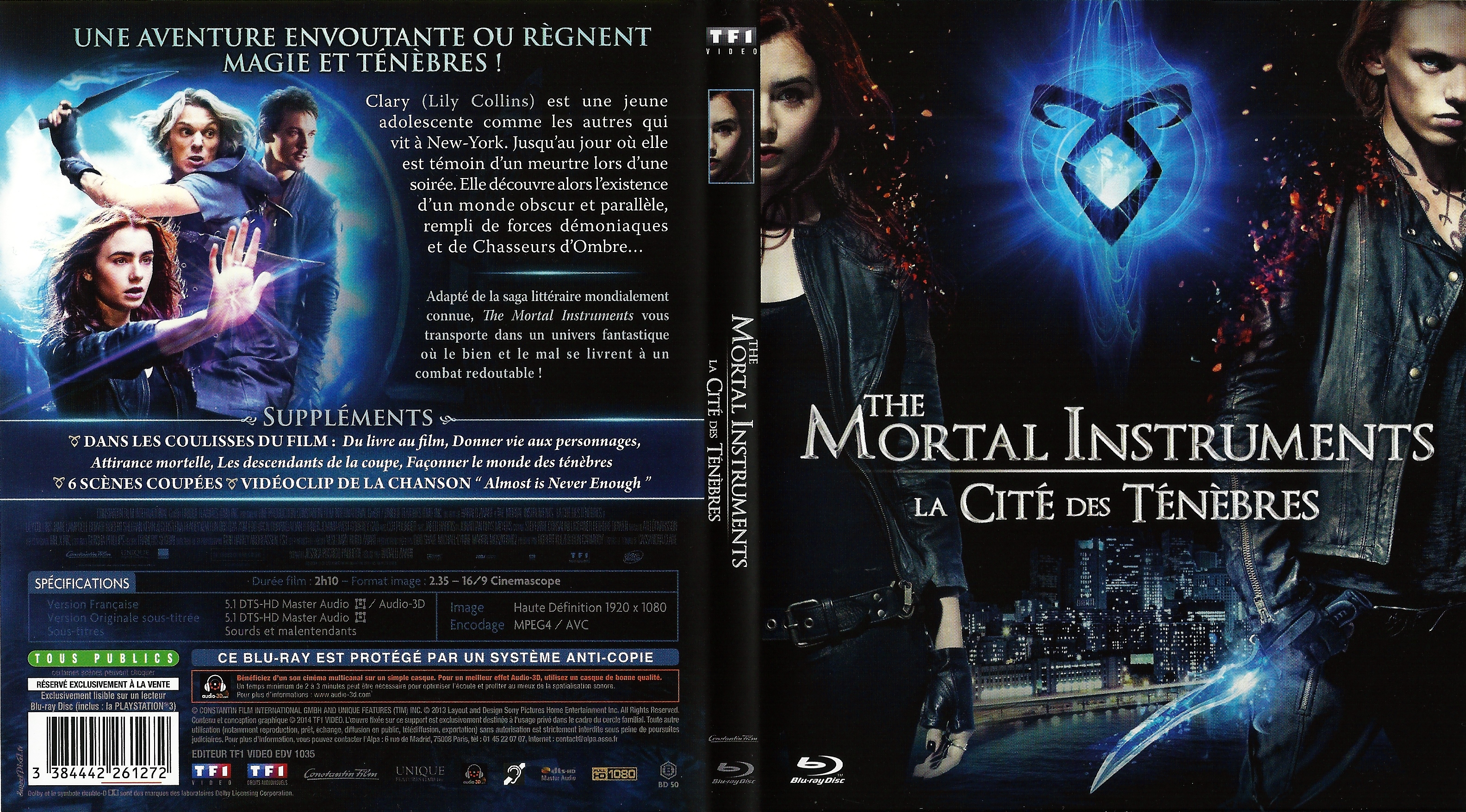 Jaquette DVD The Mortal Instruments : La Cit des tnbres (BLU-RAY)