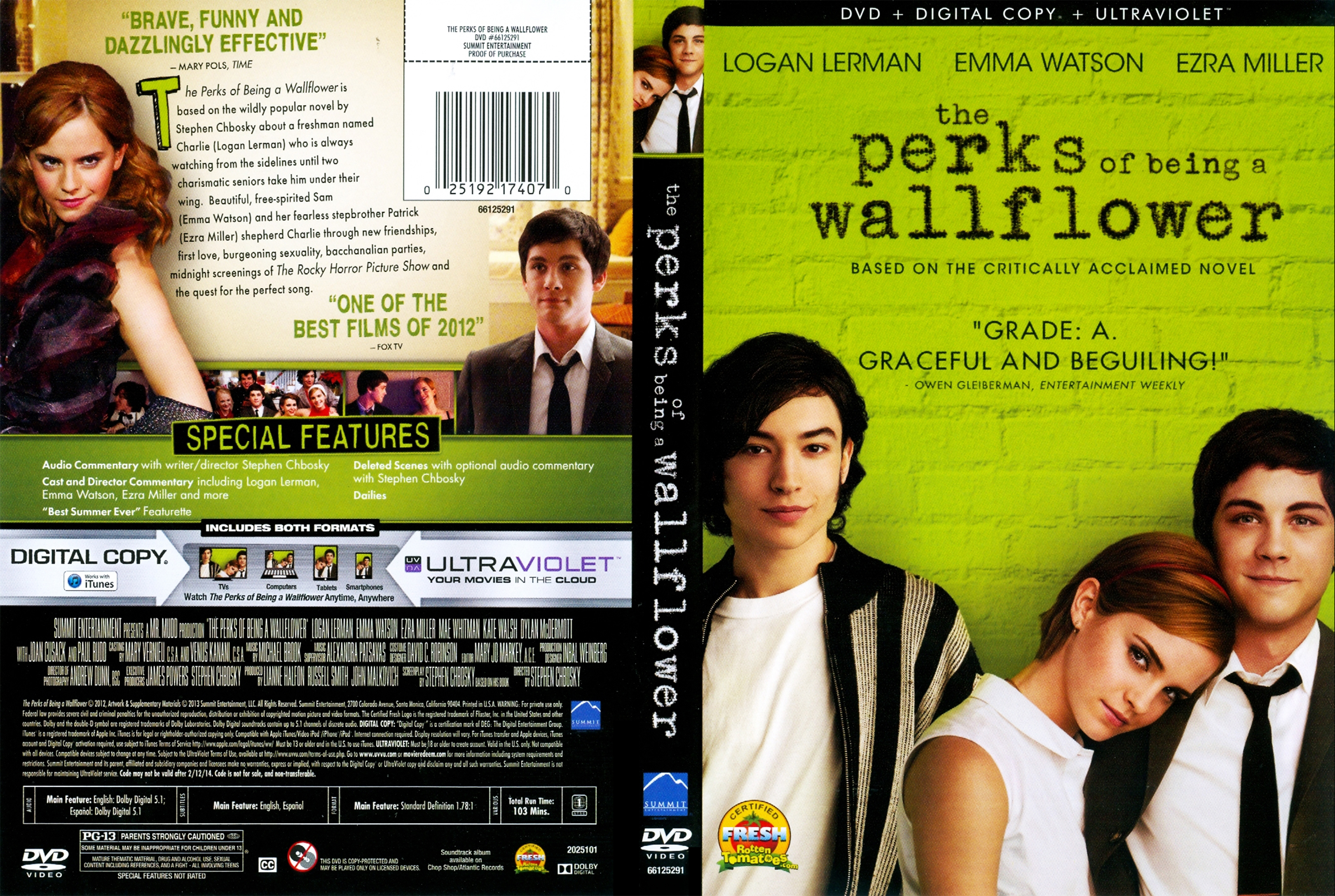 Jaquette DVD The Perks Of Being A Wallflower - Le monde de Charlie Zone 1