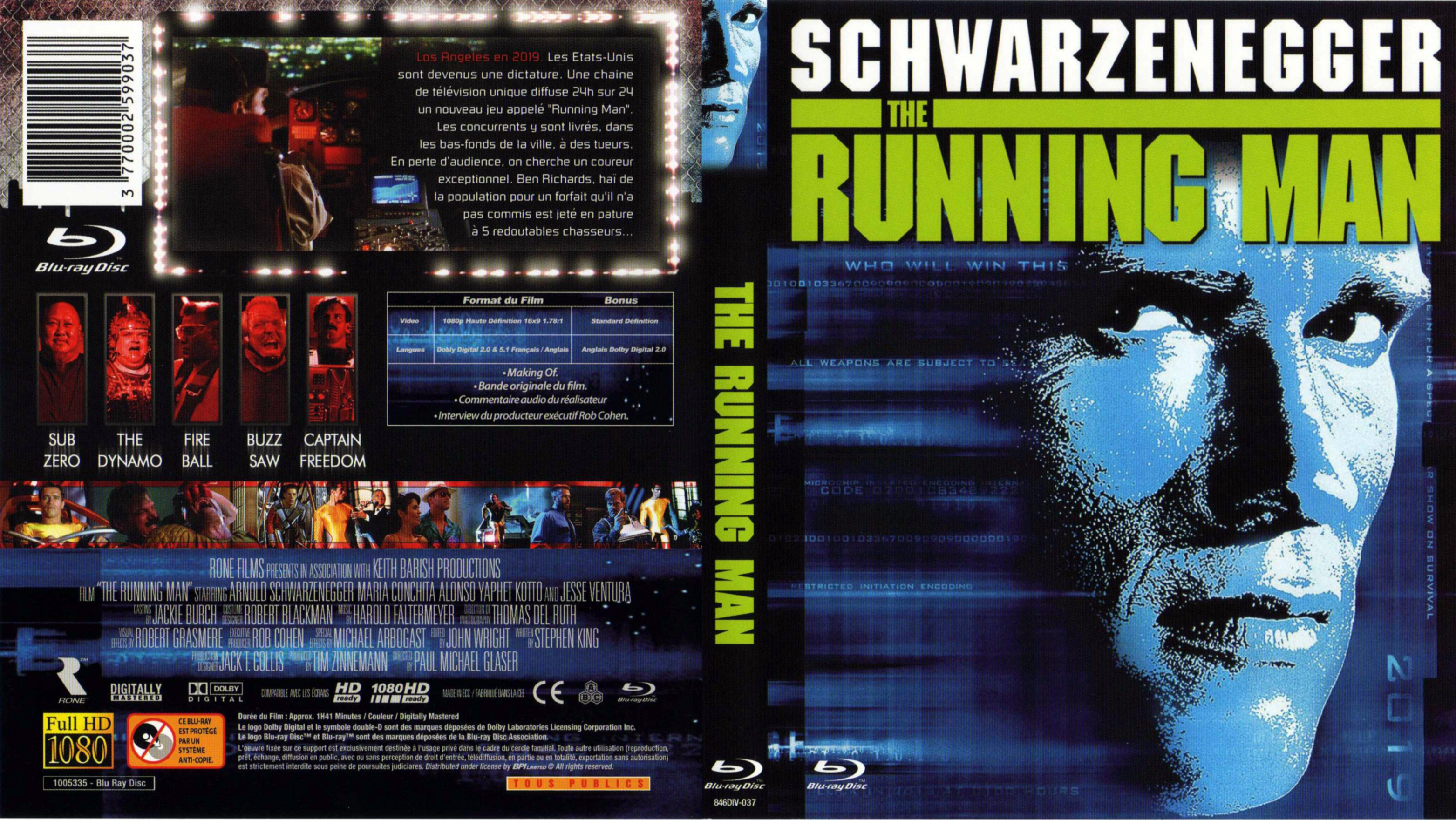 Jaquette DVD de The Running Man (BLU-RAY) - Cinéma Passion