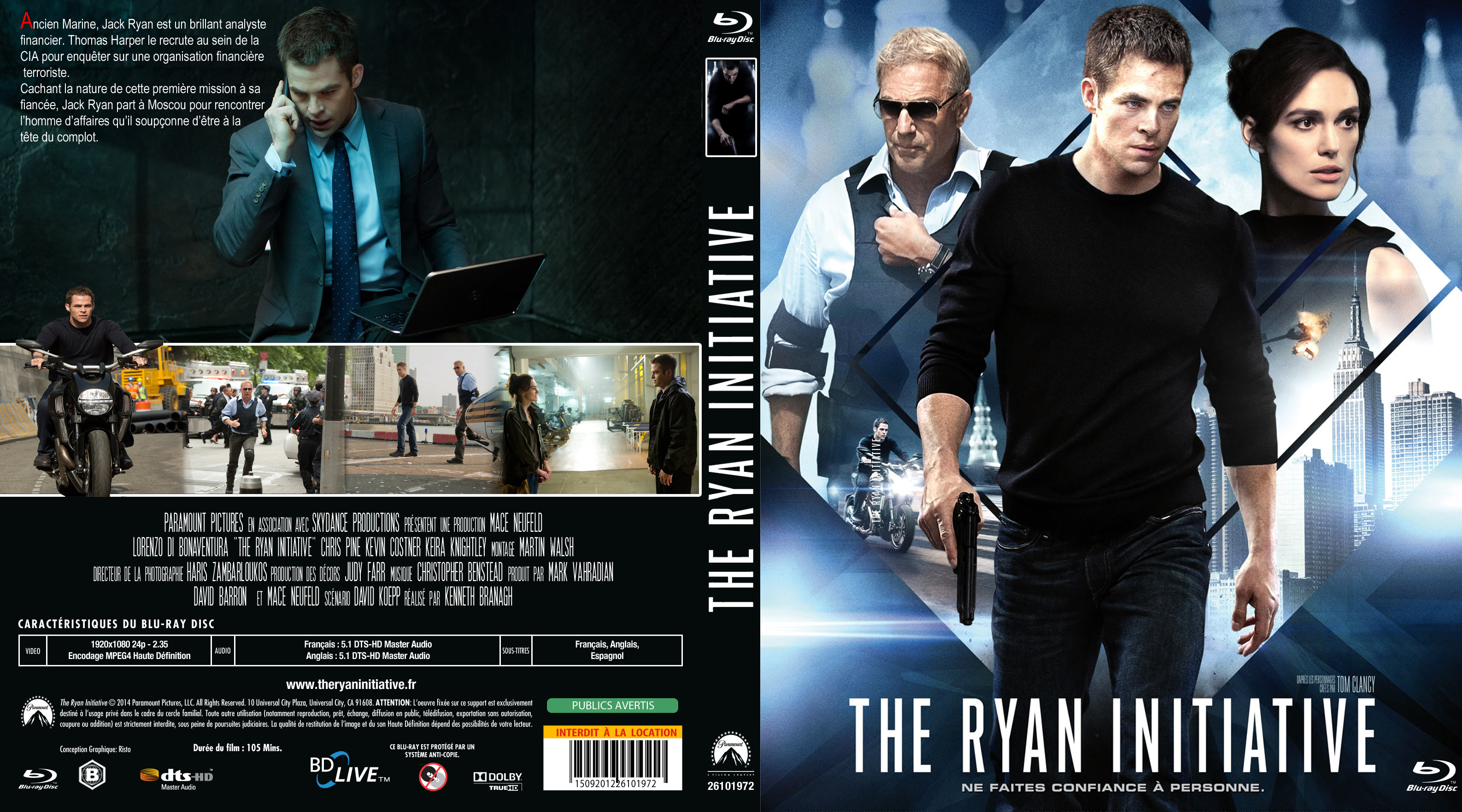 Jaquette DVD The Ryan Initiative custom (BLU-RAY) v2