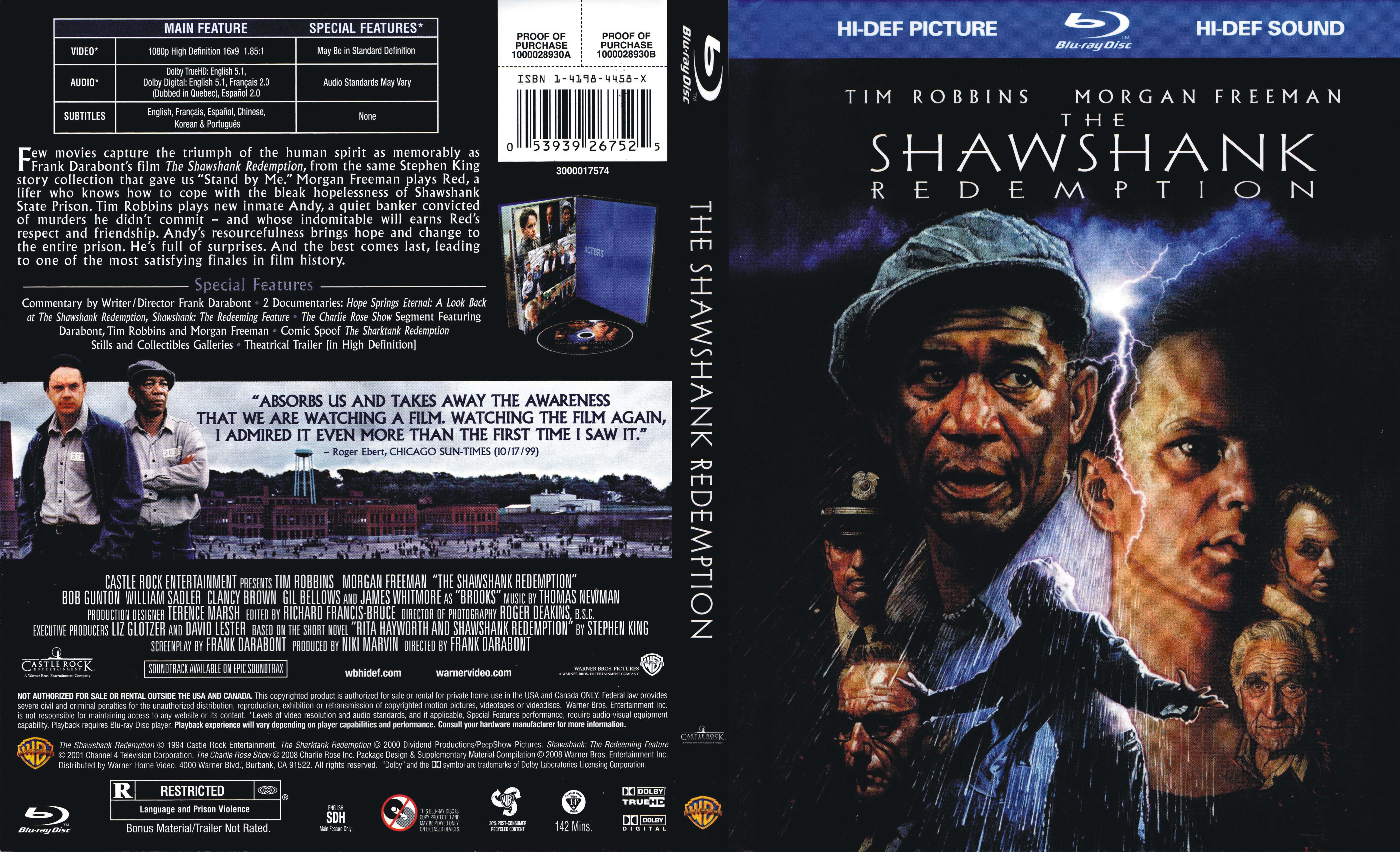 Jaquette DVD The Skawshank redemption - Les vads (BLU-RAY)