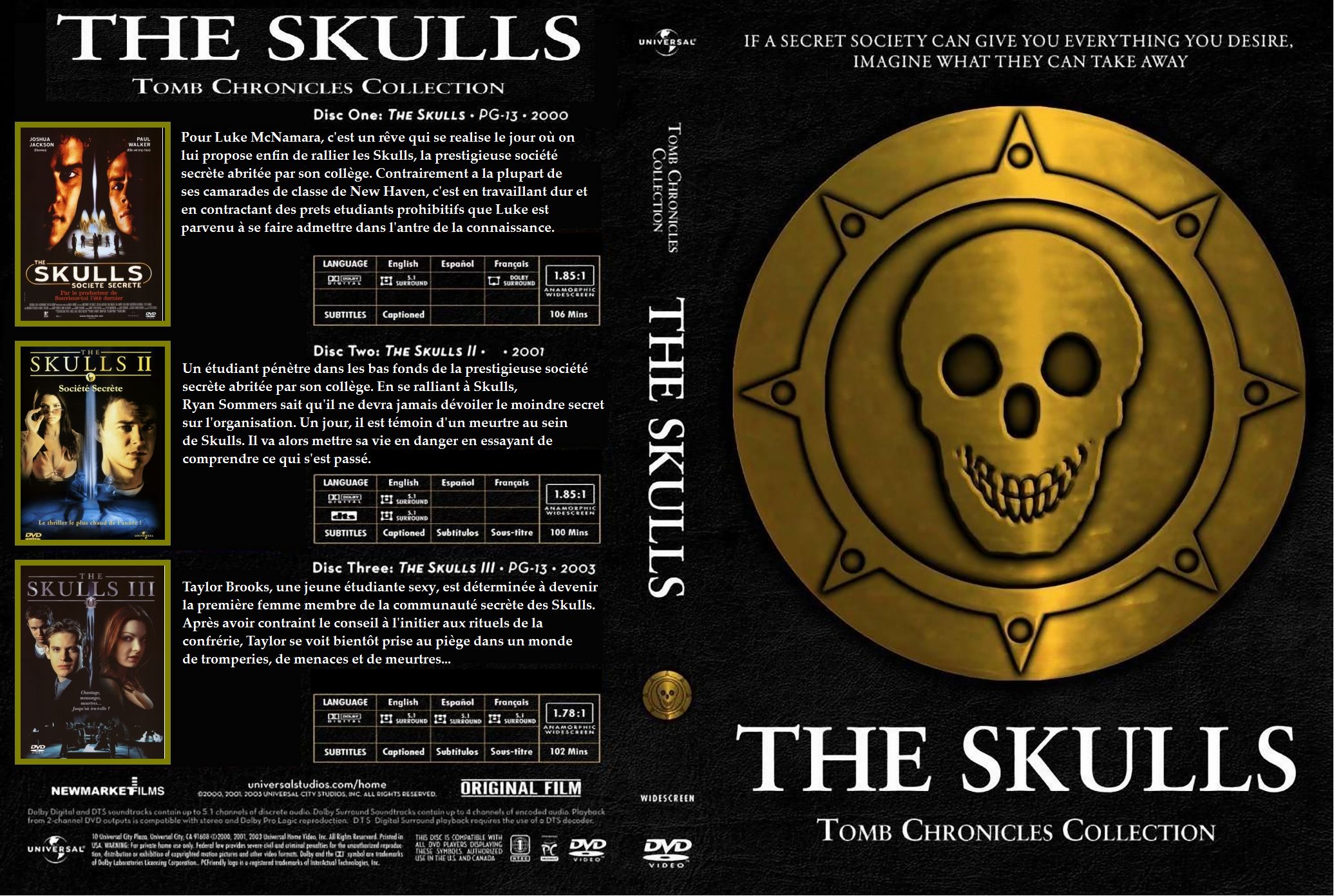 Jaquette DVD The Skulls Trilogie custom