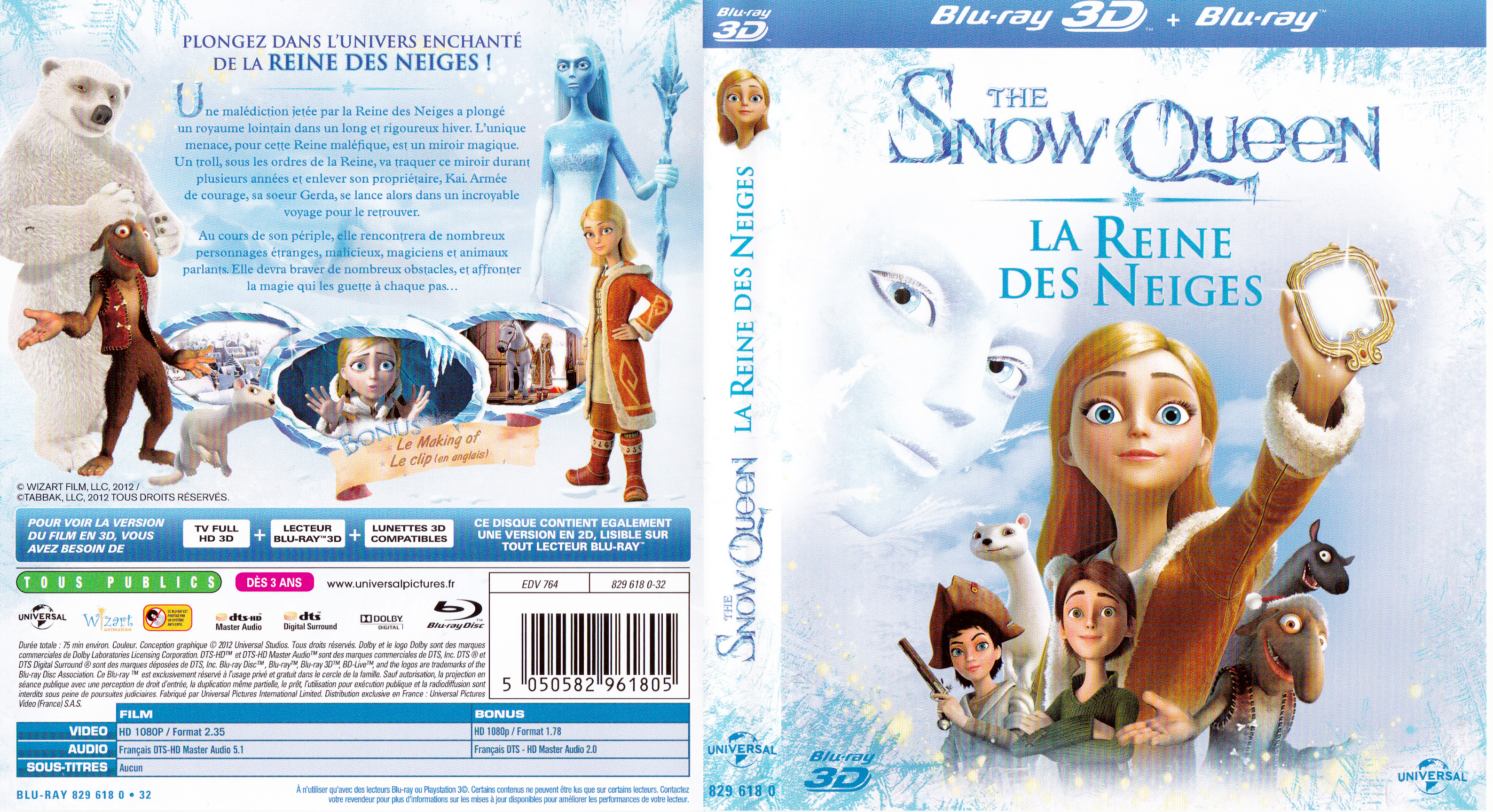 Jaquette DVD The Snow Queen, la reine des neiges (BLU-RAY)