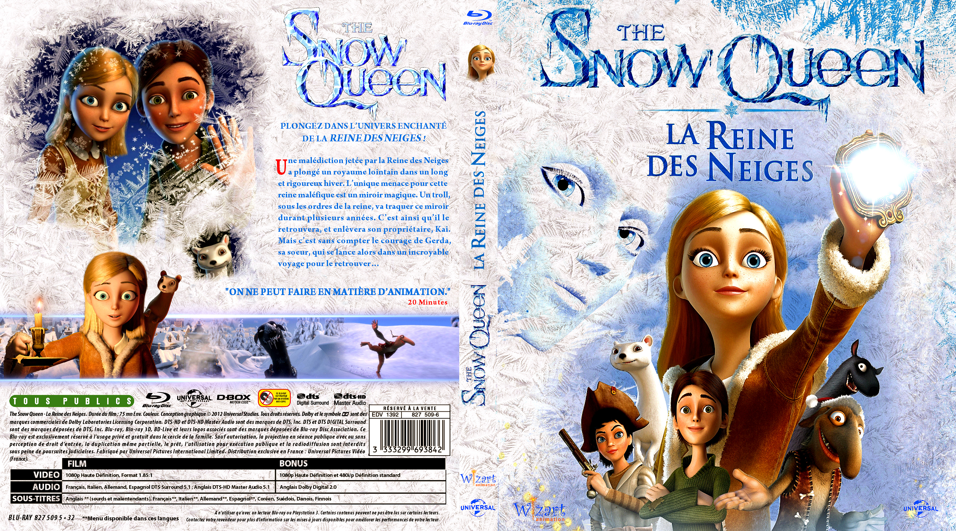 Jaquette DVD The Snow Queen, la reine des neiges custom (BLU-RAY)
