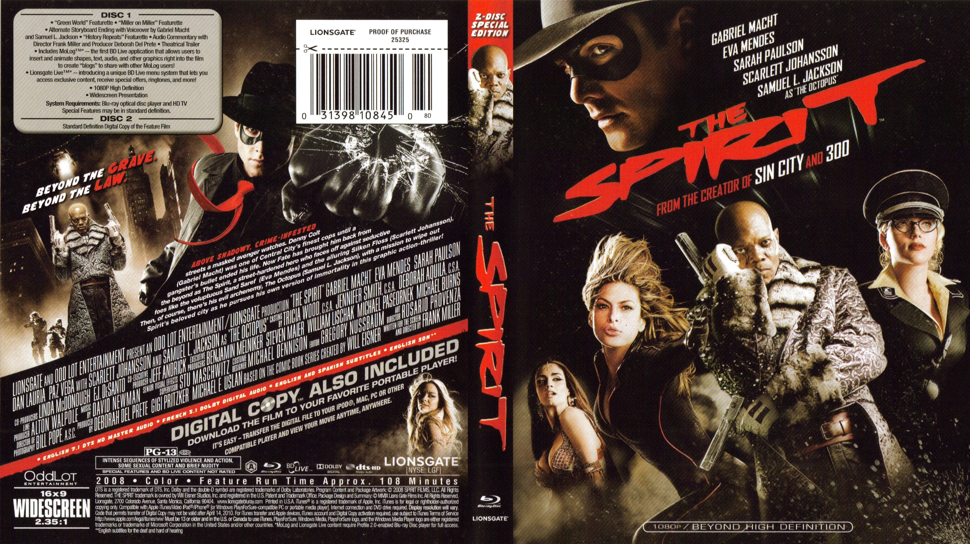 Jaquette DVD The Spirit (Canadienne) (BLU-RAY)