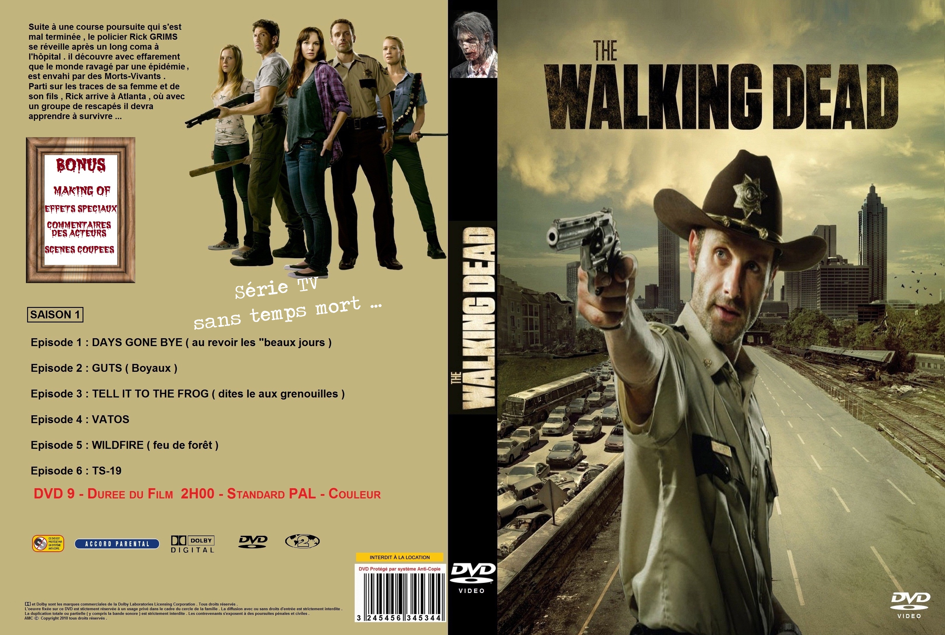 Jaquette DVD The Walking Dead Saison 1 custom