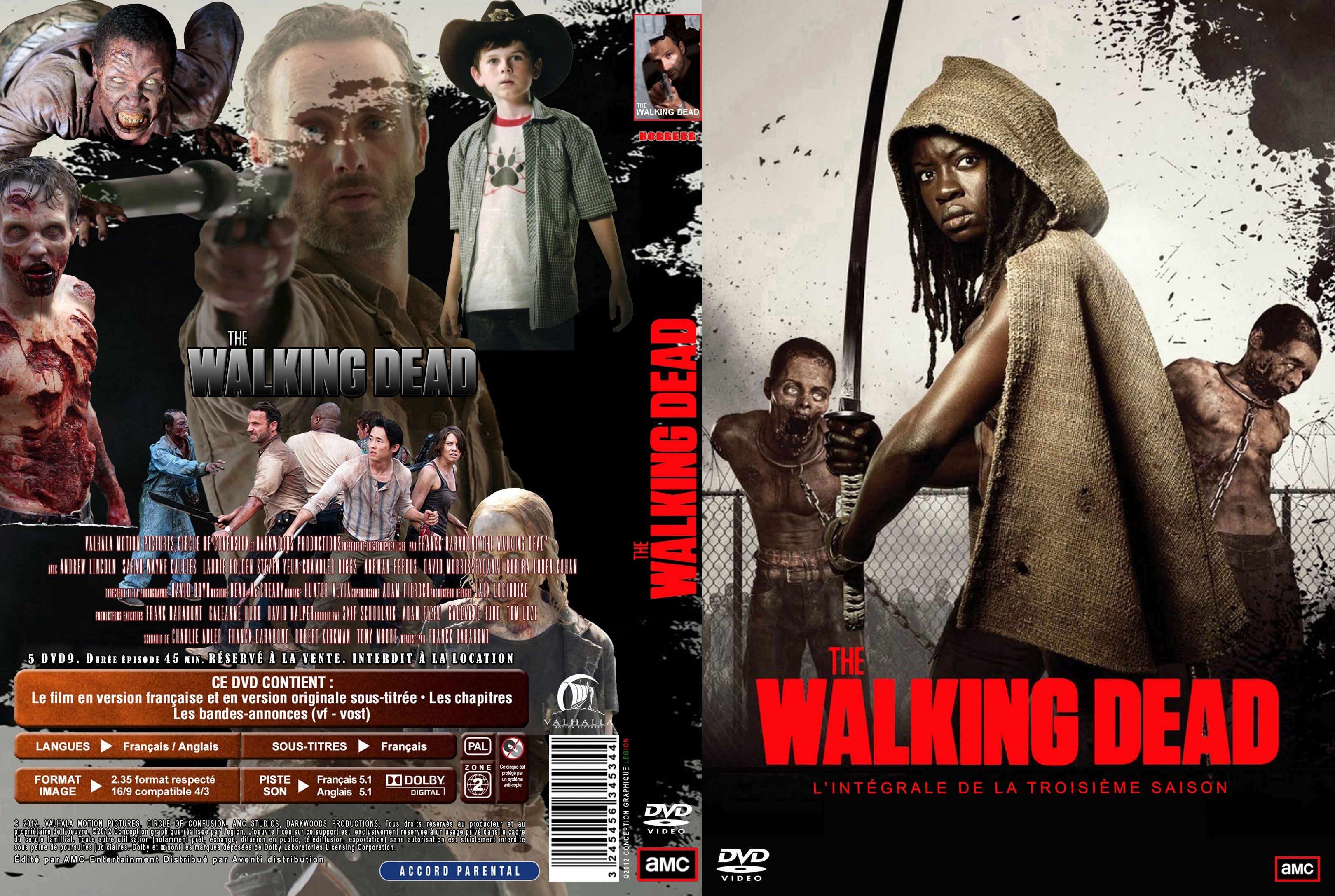 Jaquette DVD The Walking dead Saison 3 custom
