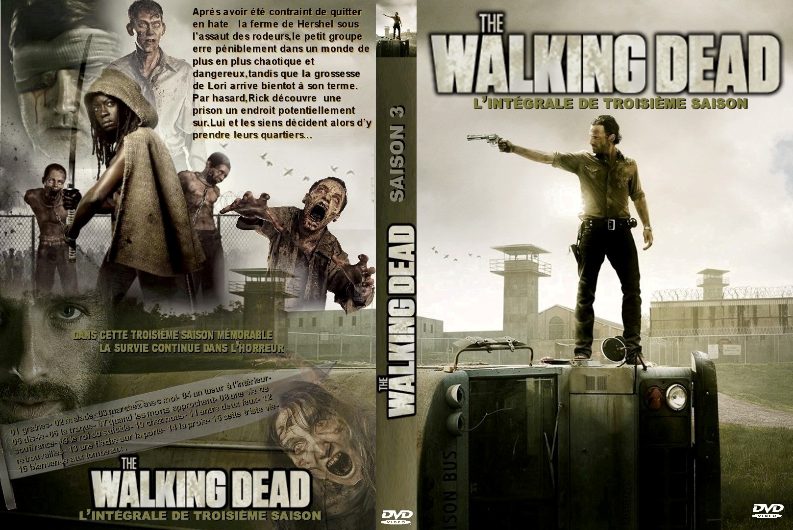 Jaquette DVD The Walking dead Saison 3 custom v2