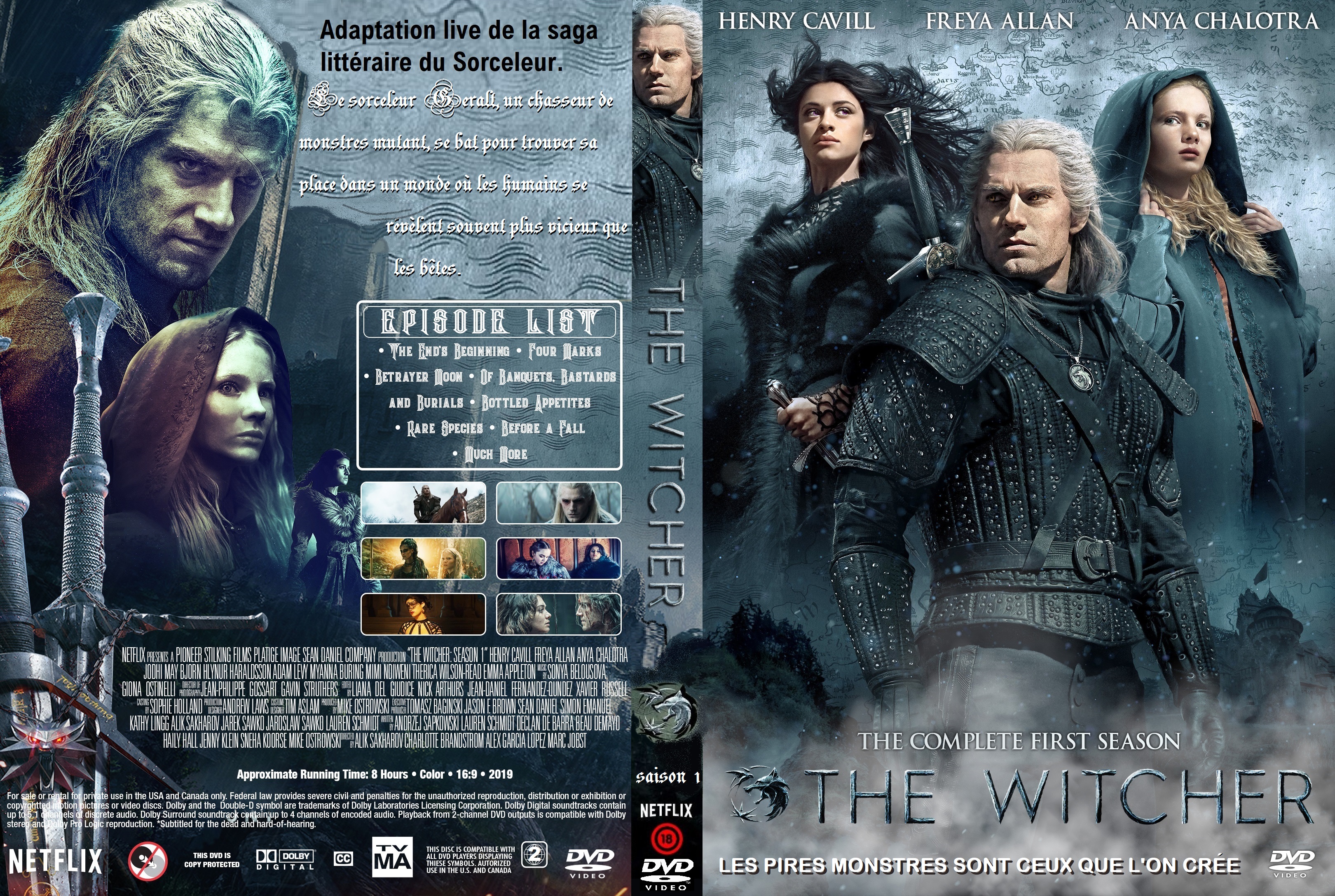 Jaquette DVD The Witcher Saison 1 custom