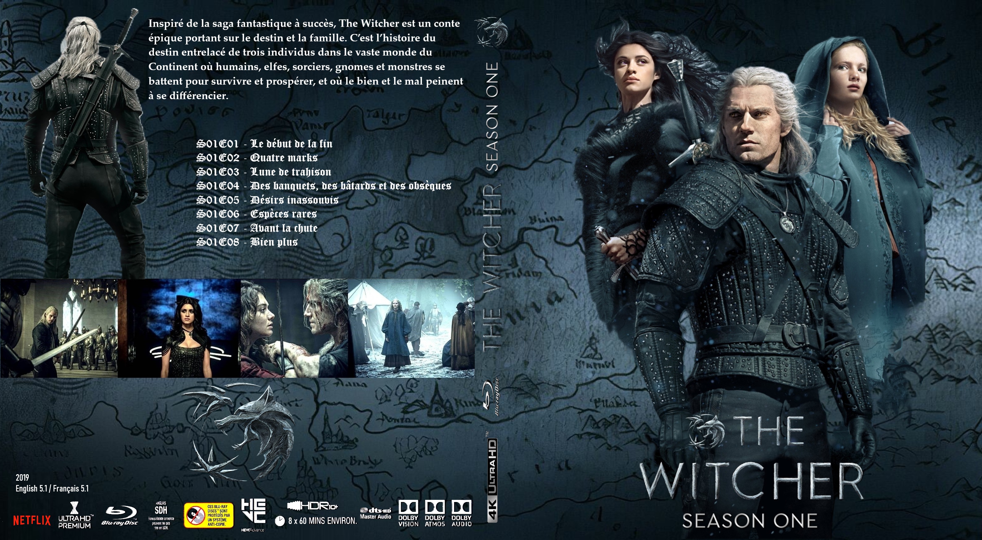 Jaquette DVD The Witcher saison 1 4K custom (BLU-RAY)