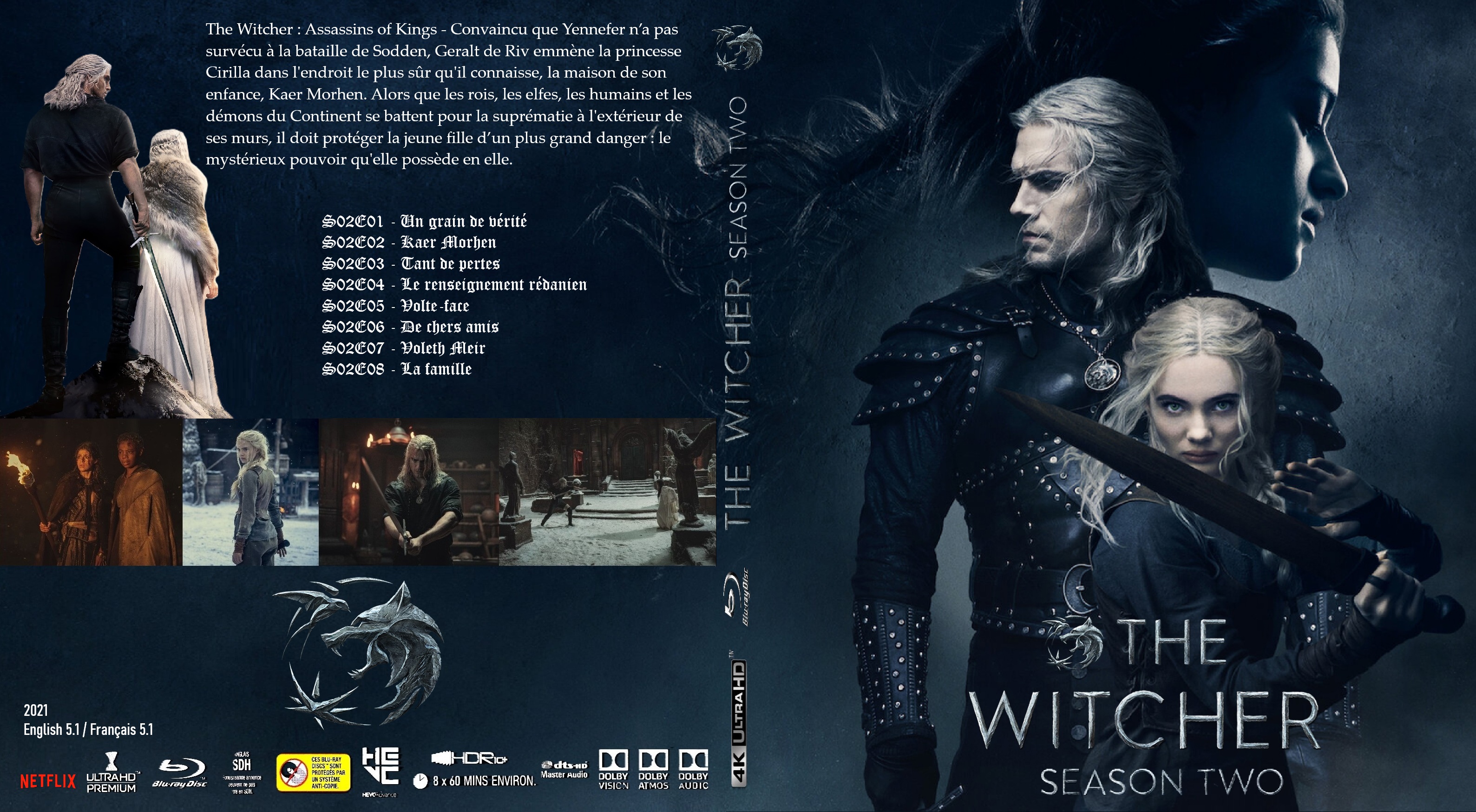 Jaquette DVD The Witcher saison 2 4K custom (BLU-RAY)