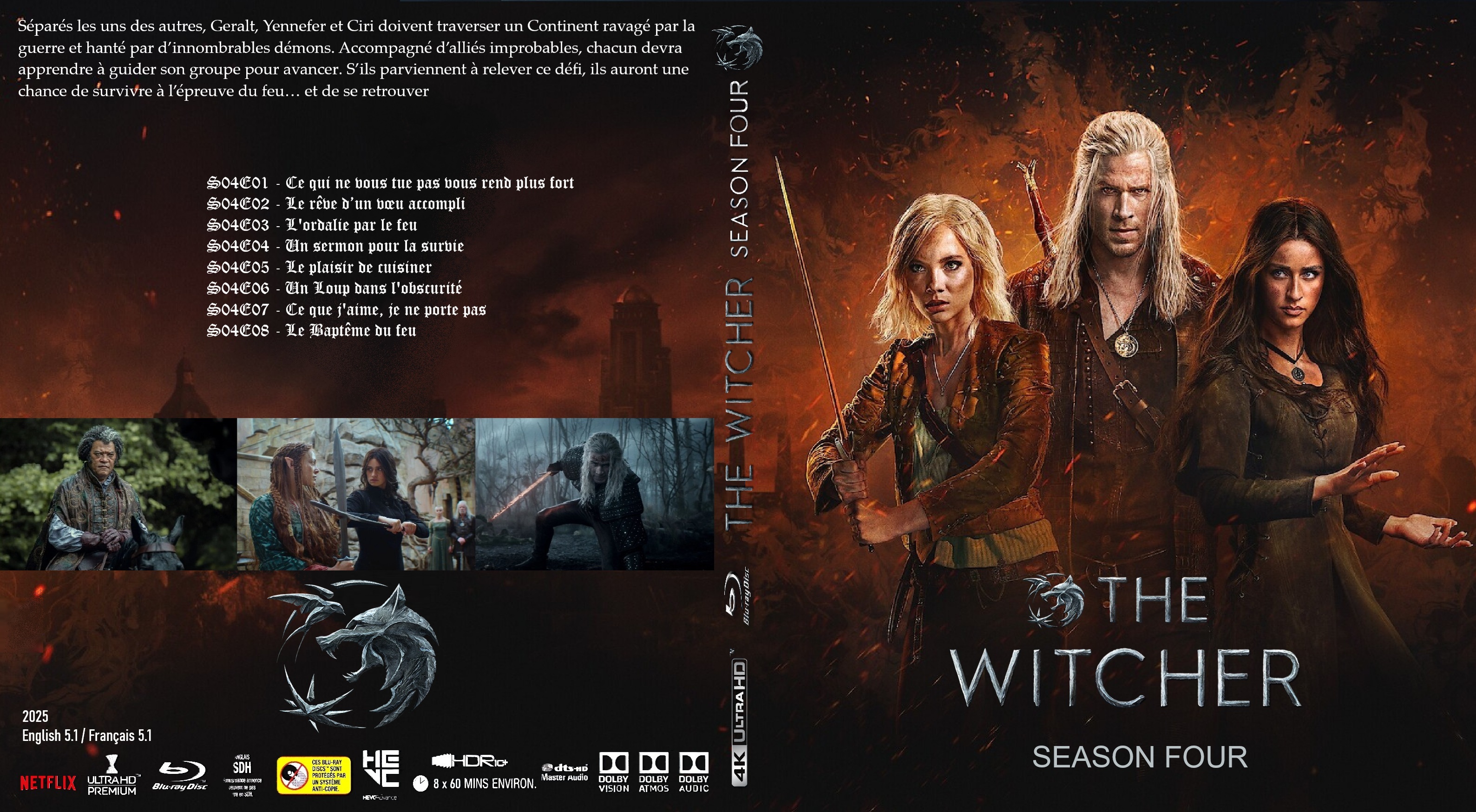 Jaquette DVD The Witcher saison 4 4K custom (BLU-RAY)