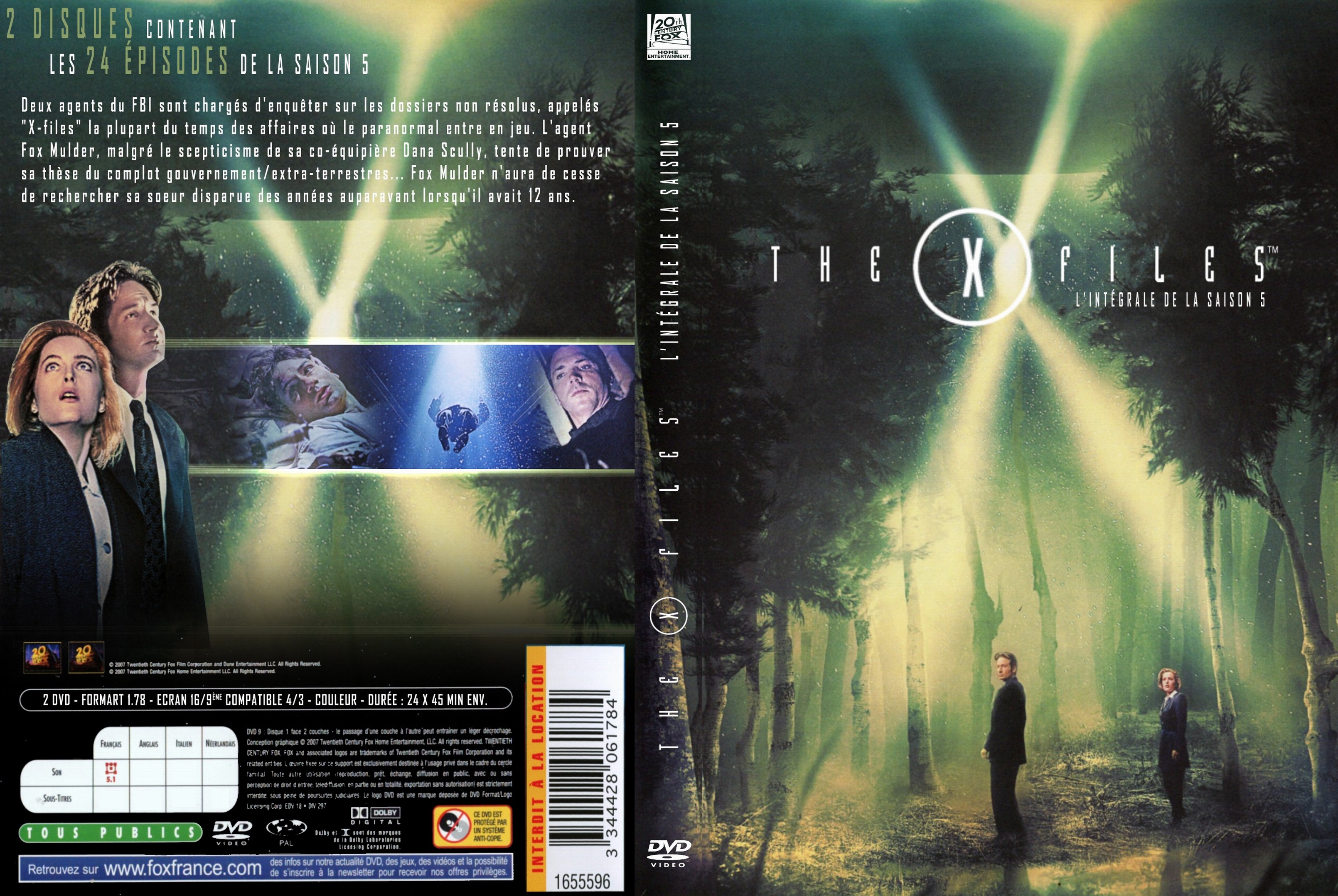 Jaquette DVD The X Files saison 5 custom