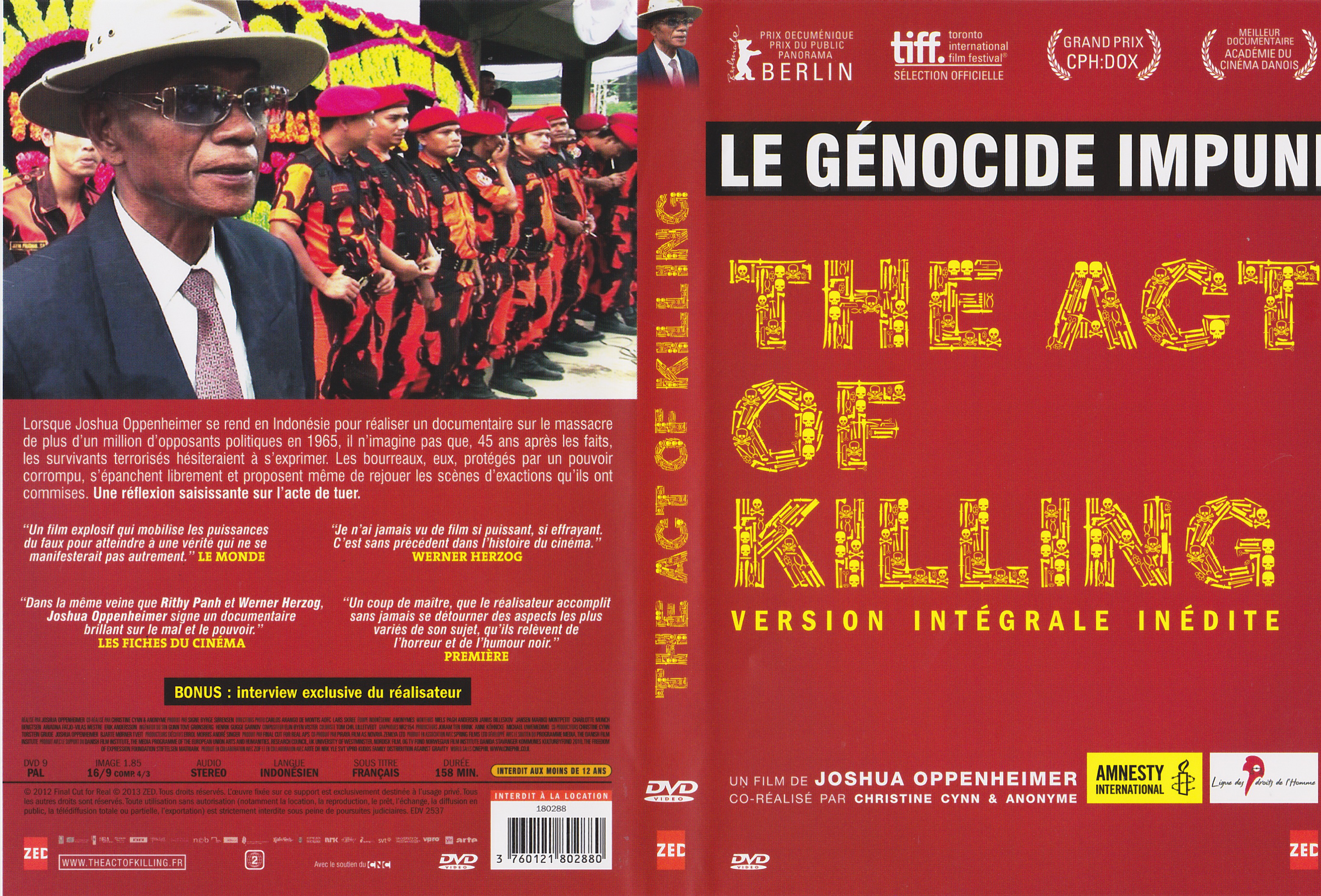 Jaquette DVD The act of Killing