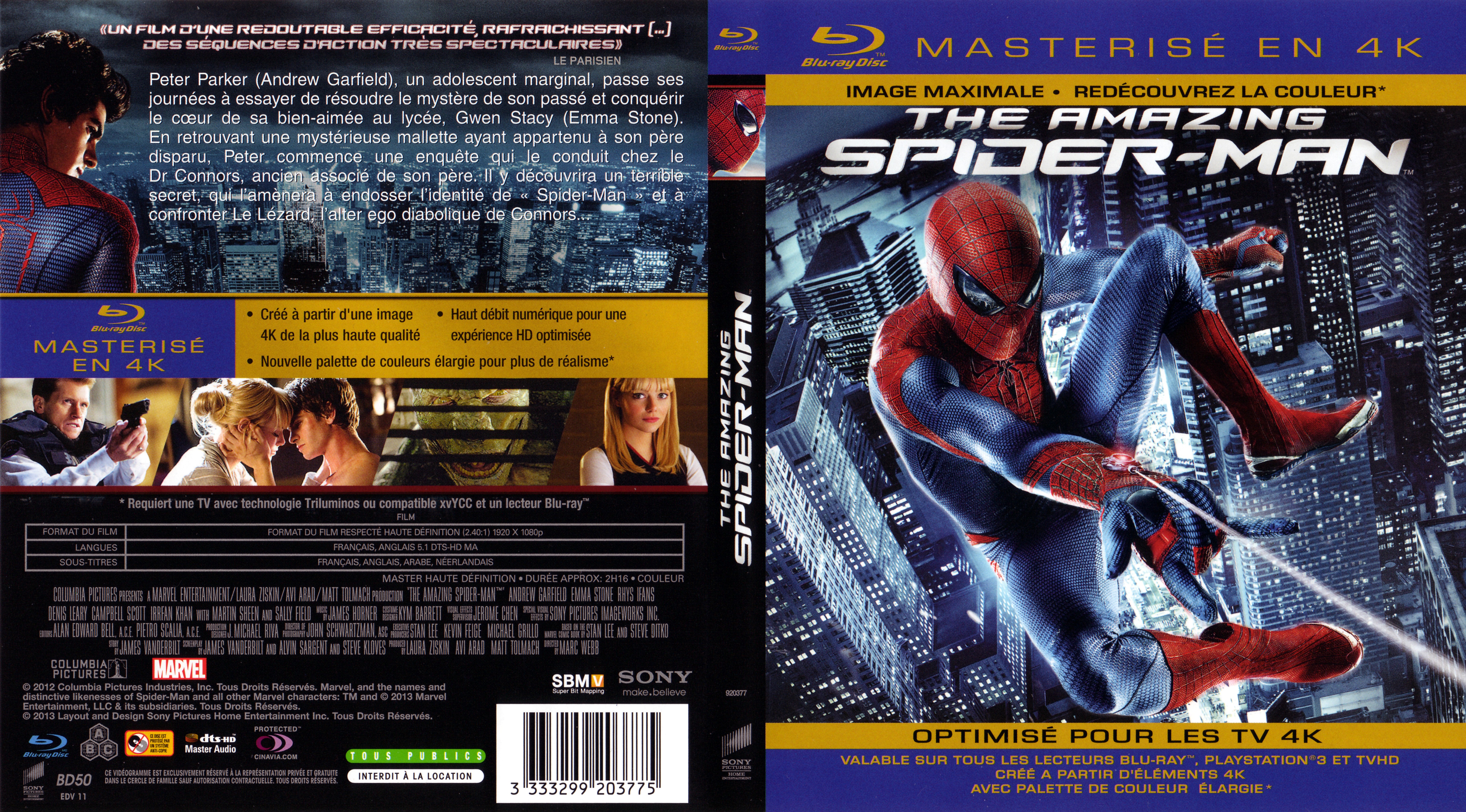 Jaquette DVD The amazing spider-man 4K (BLU-RAY)