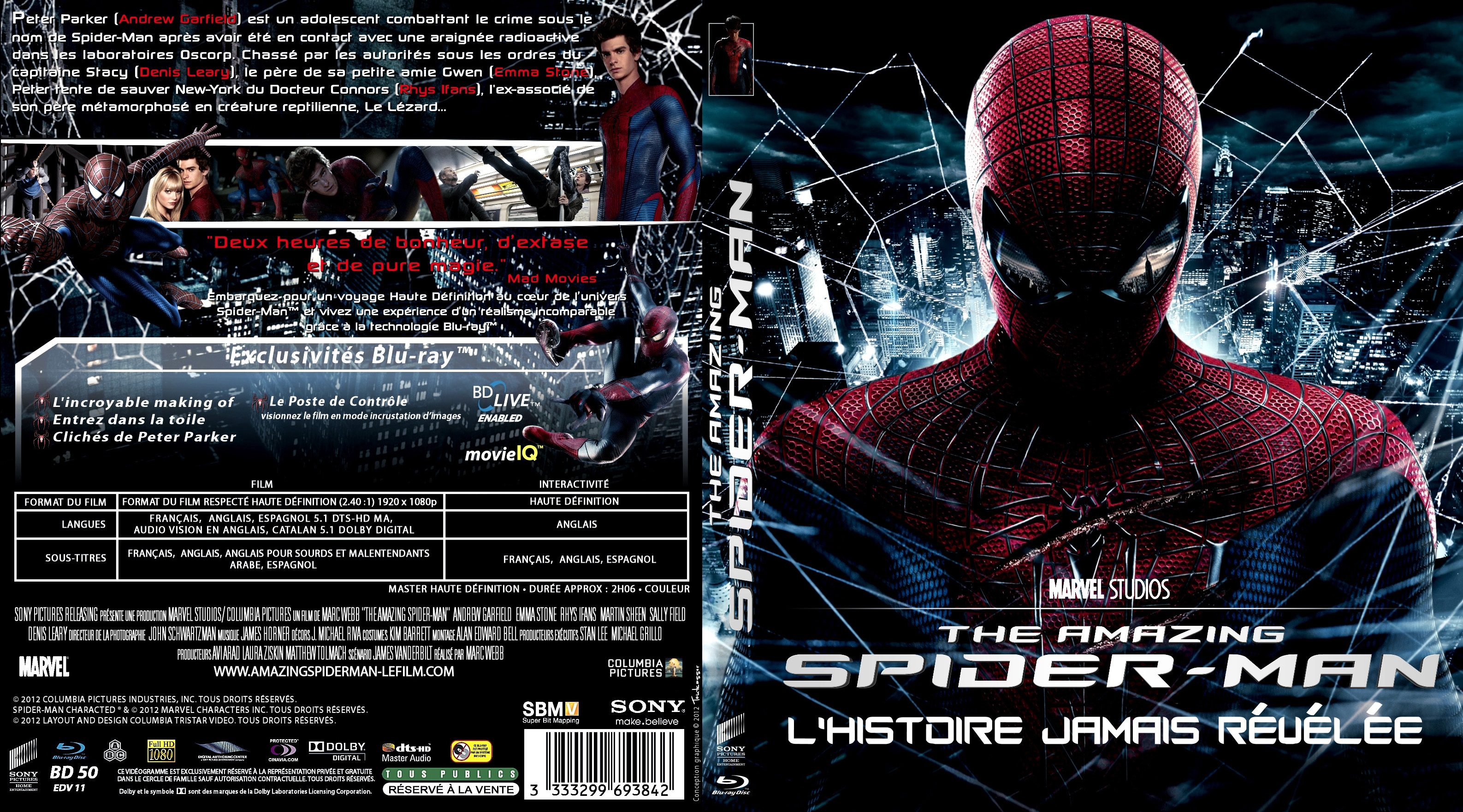 Jaquette DVD The amazing spiderman custom (BLU-RAY)