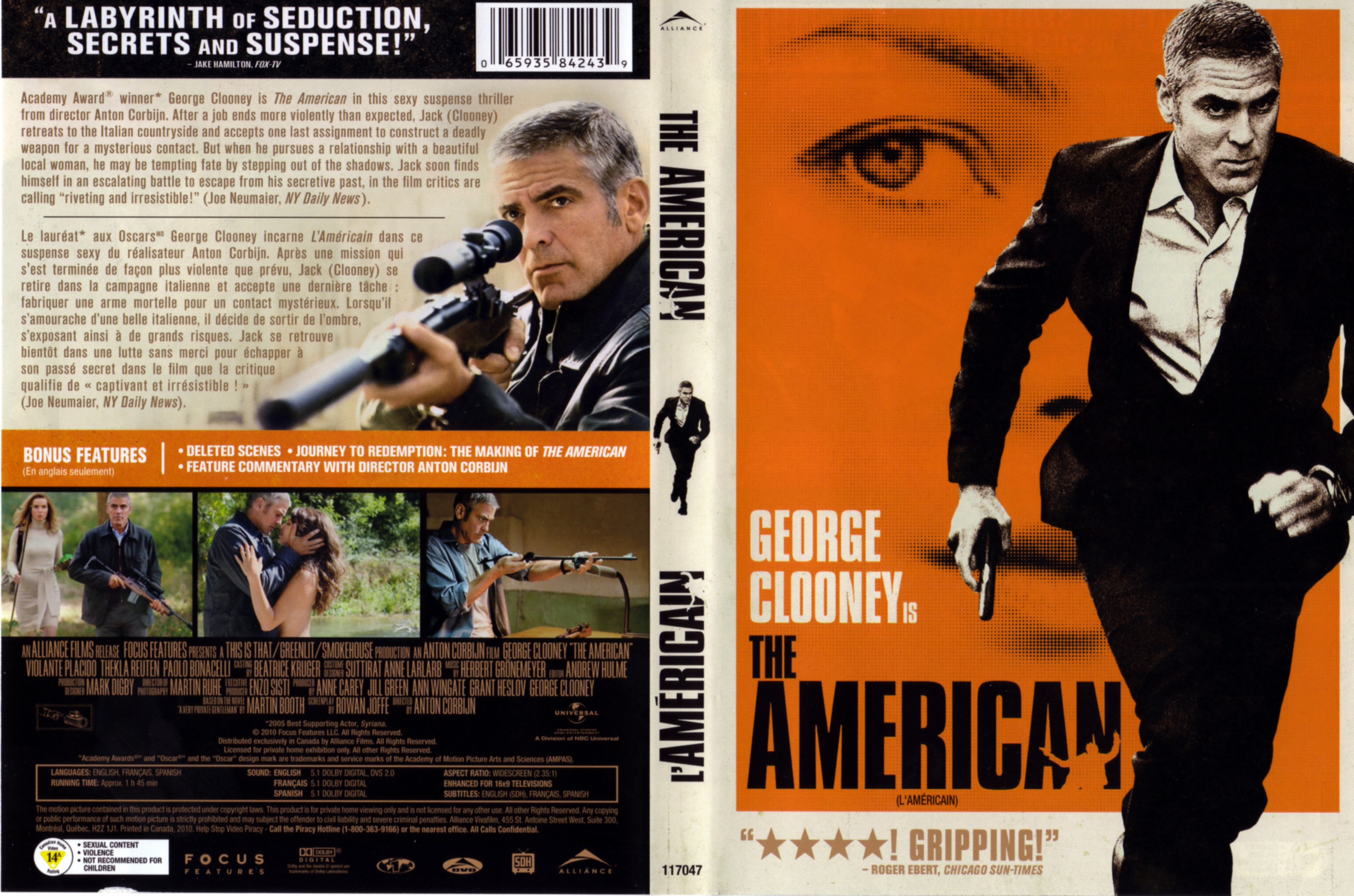 Jaquette DVD The american (Canadienne)