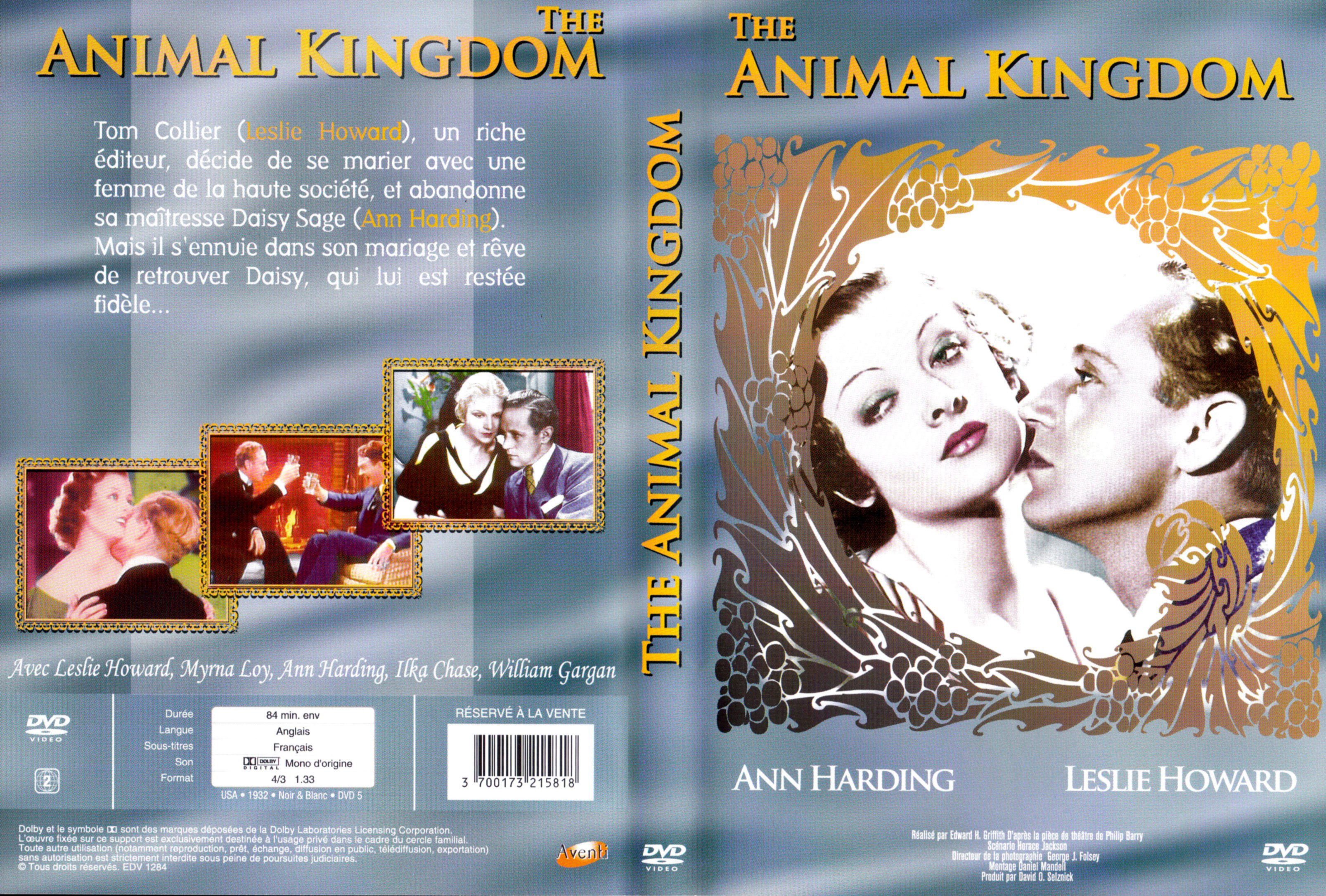 Jaquette DVD The animal kingdom (1932)