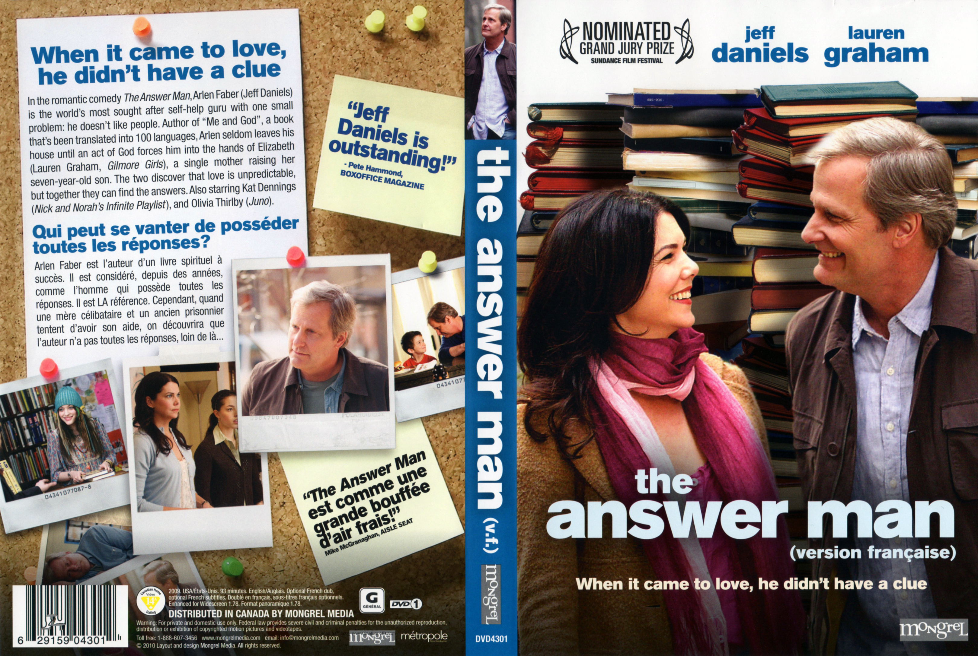 Jaquette DVD The answer man (Canadienne)