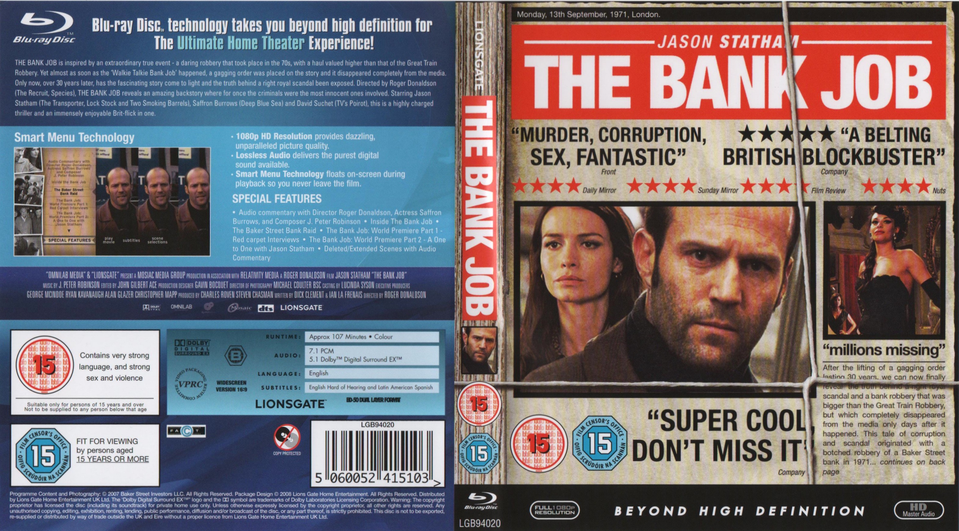 Jaquette DVD The bank job (BLU-RAY) v3