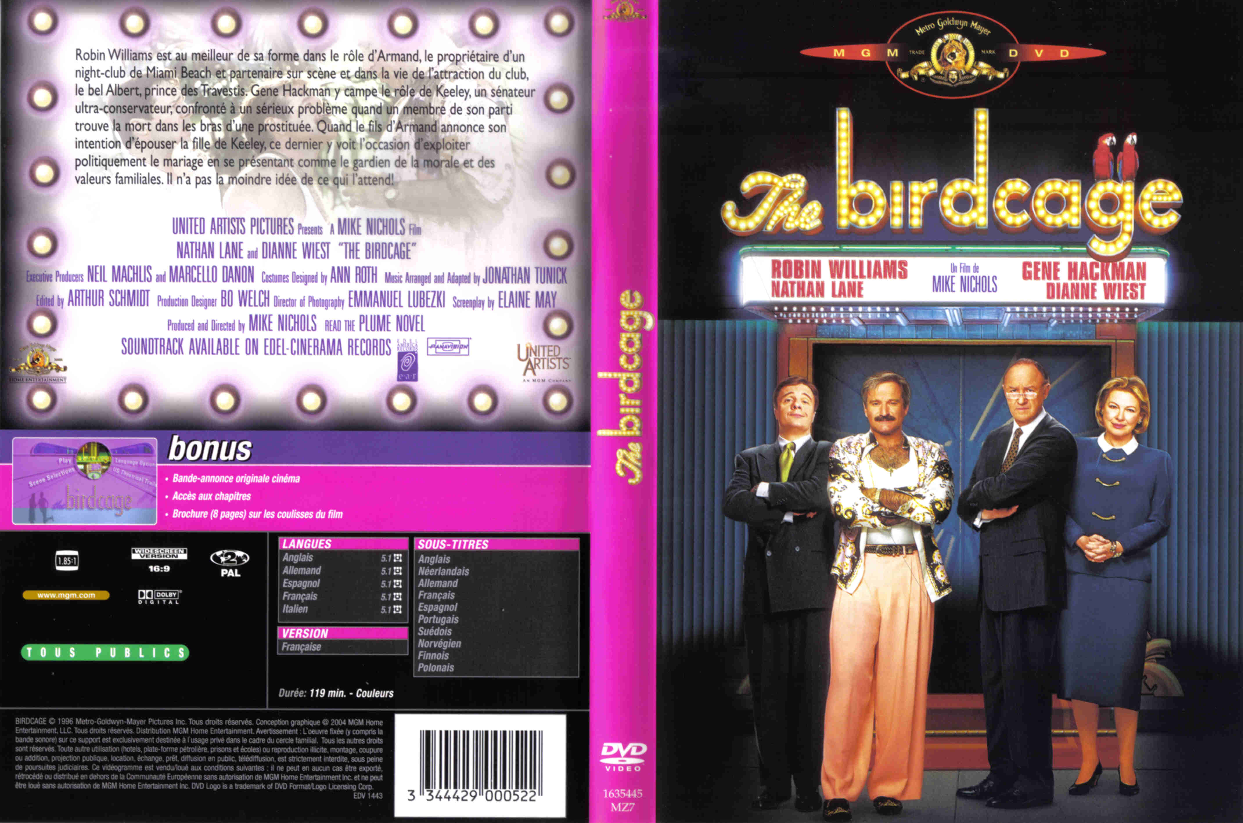 Jaquette DVD The birdcage