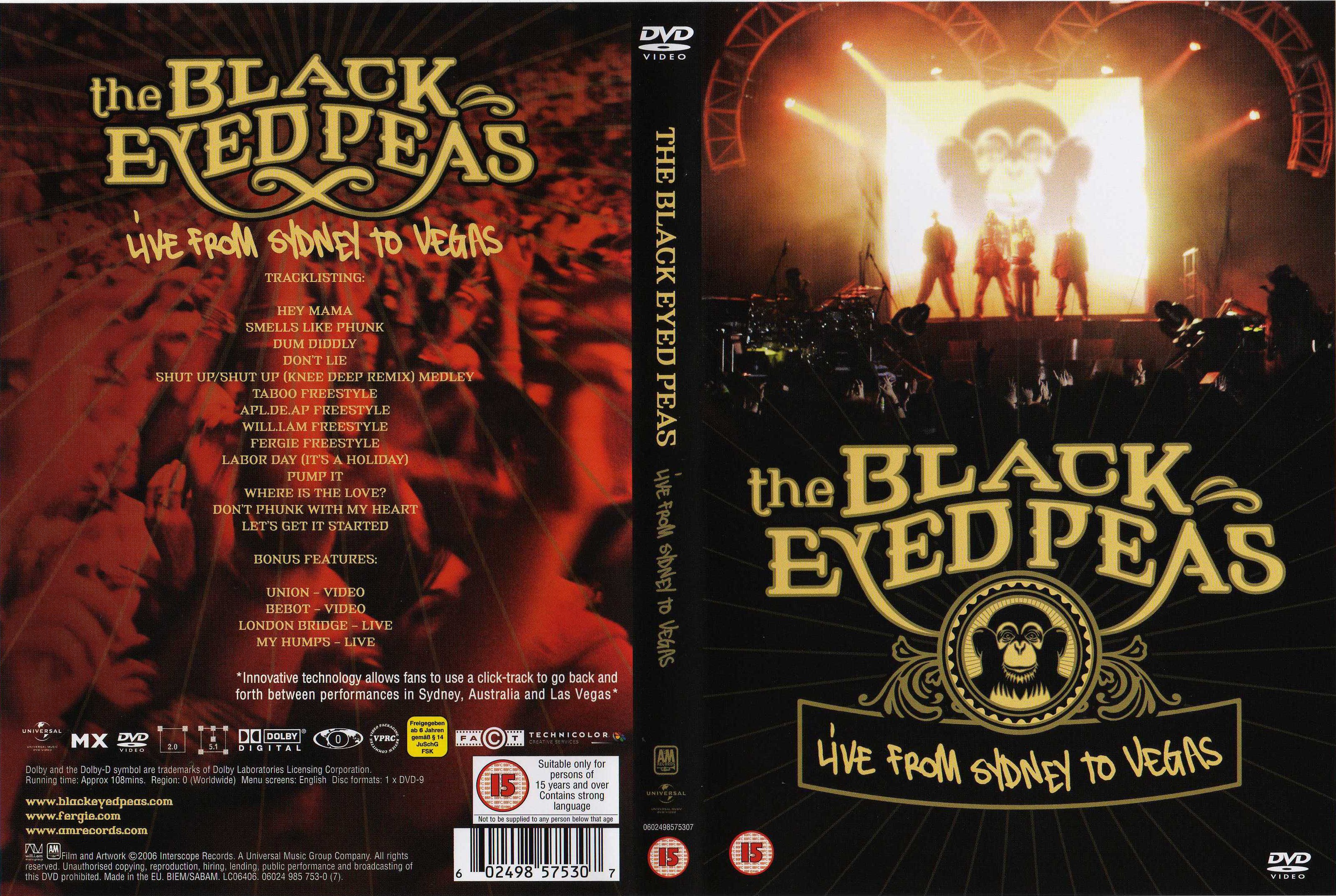 Jaquette DVD The black eyed peas - Live from Sydney to Vegas