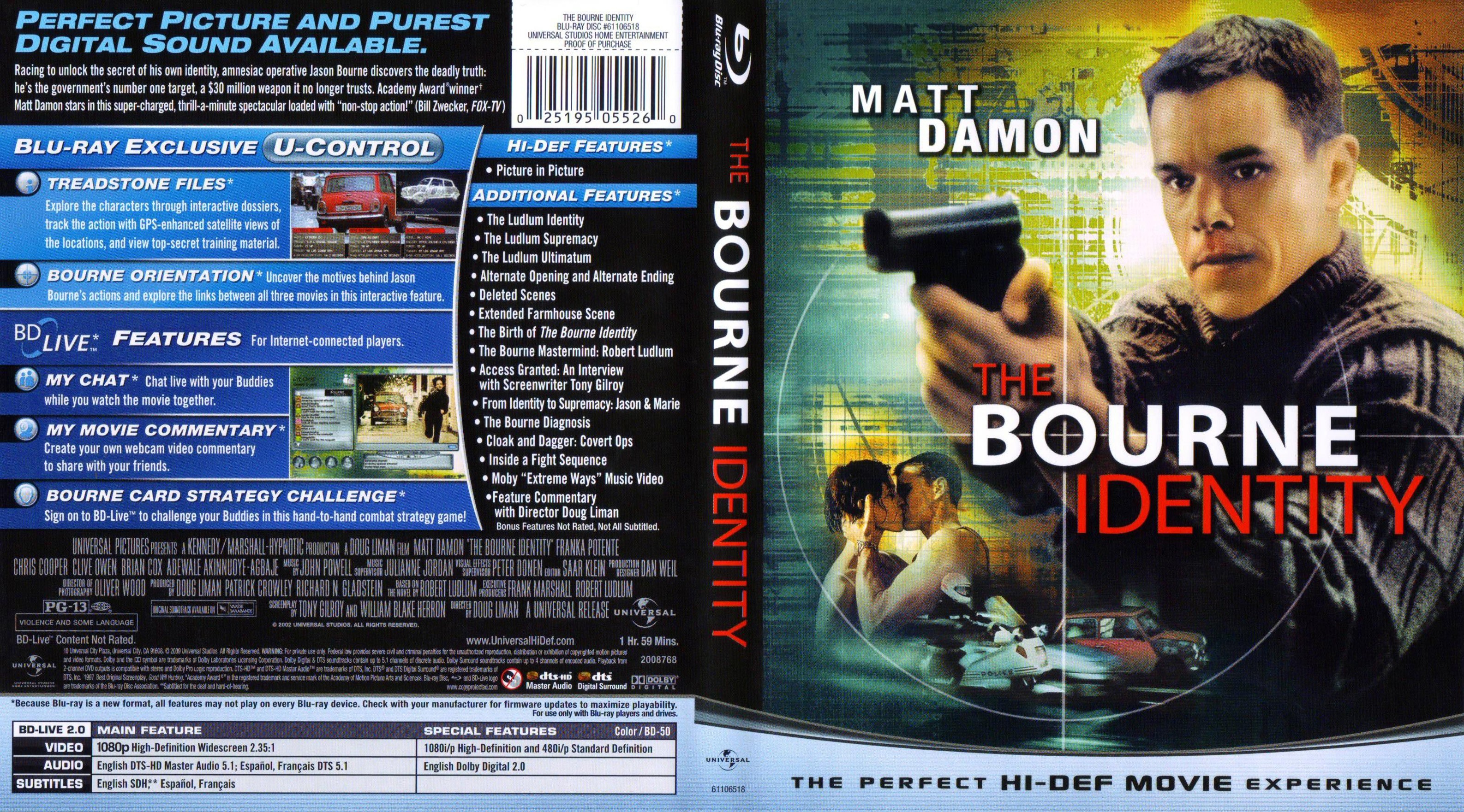 Jaquette DVD The bourne identity Zone 1 (BLU-RAY)
