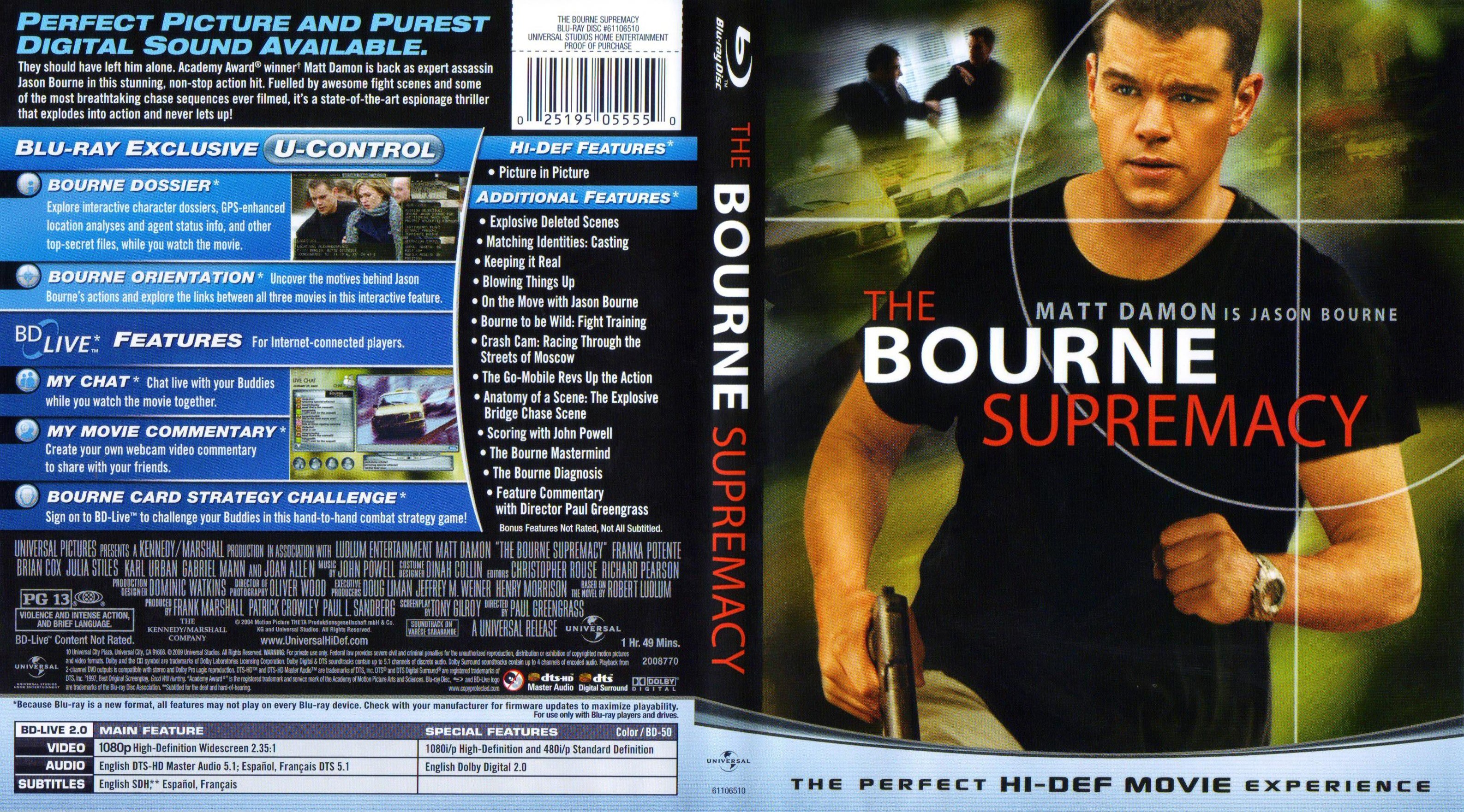 Jaquette DVD The bourne supremacy Zone 1 (BLU-RAY)