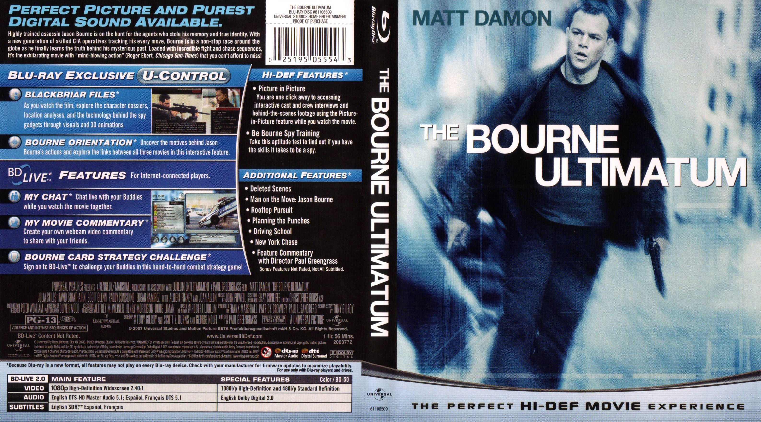 Jaquette DVD The bourne ultimatum Zone 1 (BLU-RAY)