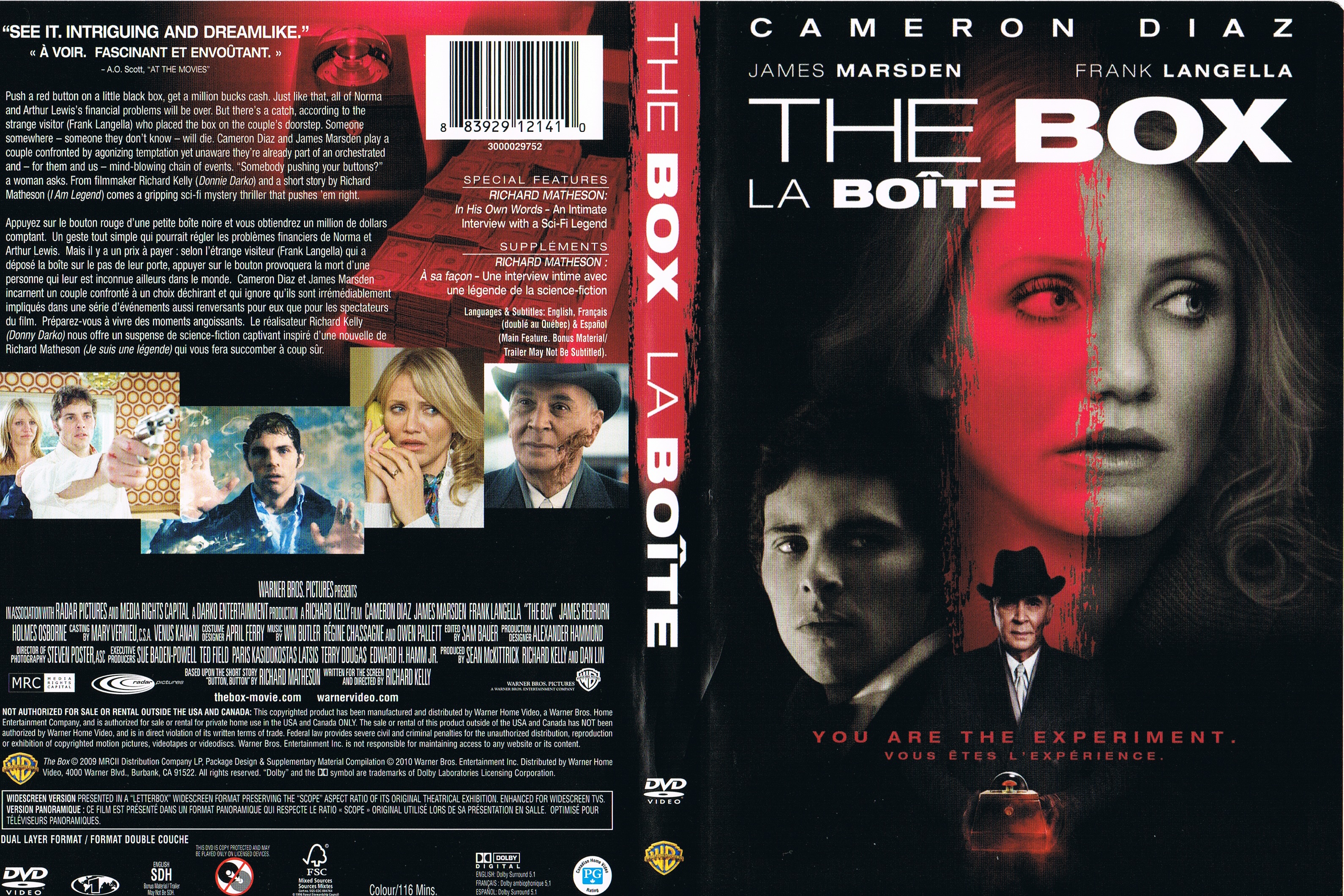 Jaquette DVD The box - La boite (Canadienne)