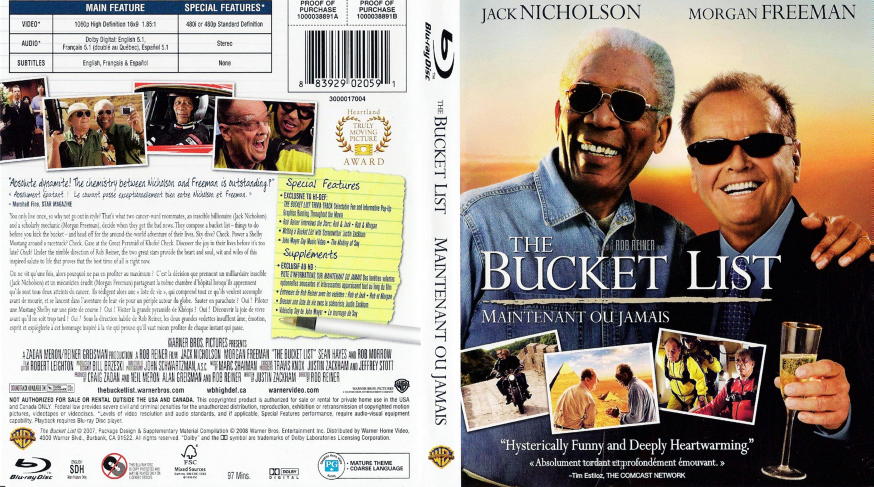 Jaquette DVD The bucket list - Maintenant ou jamais (BLU-RAY)