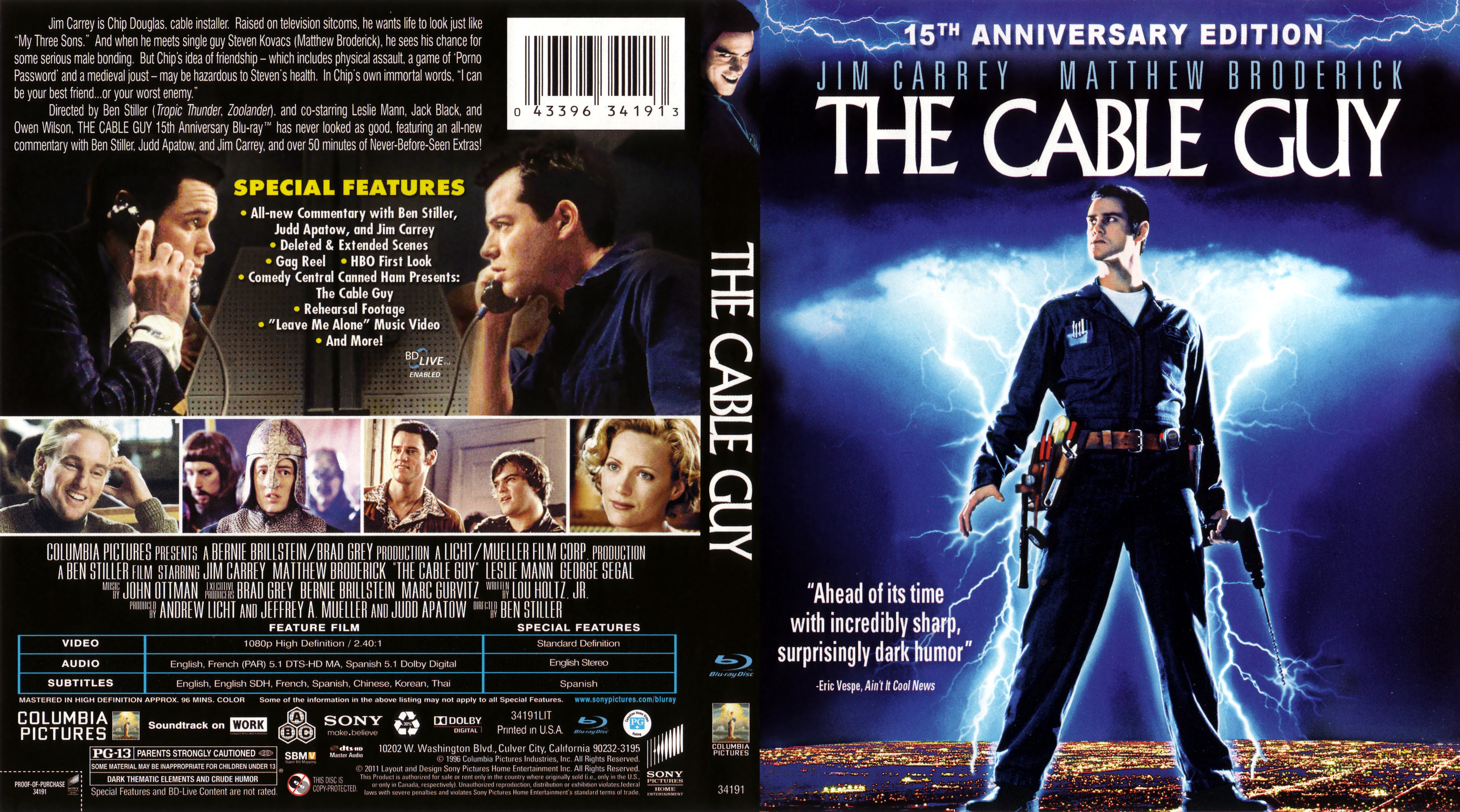 Jaquette DVD The cable guy - Disjonct Zone 1 (BLU-RAY)