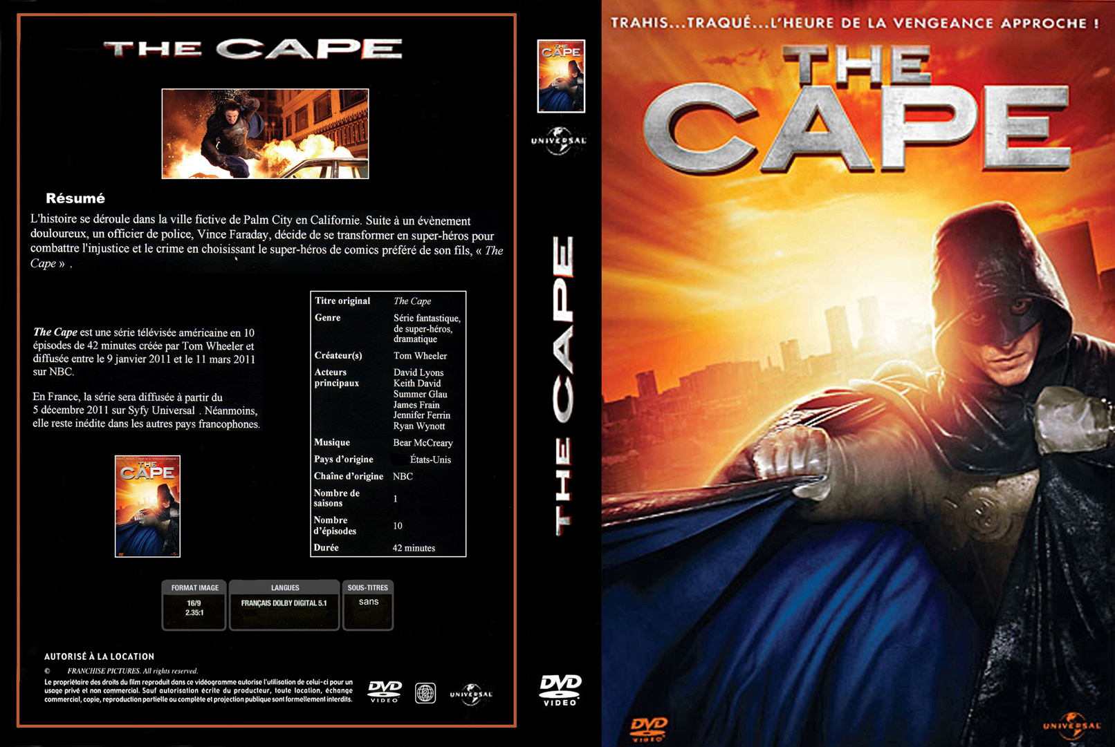 Jaquette DVD The cape La srie custom