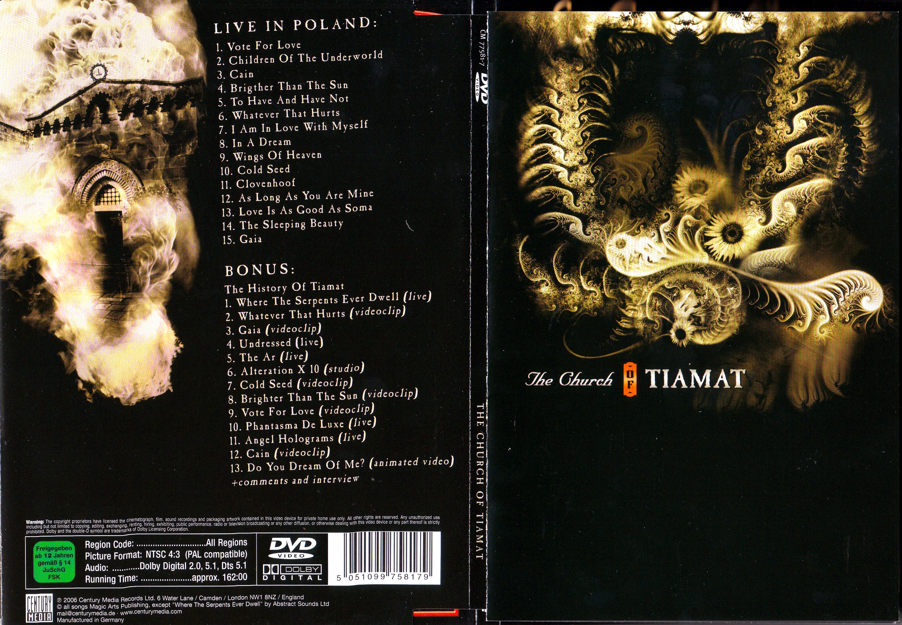 Jaquette DVD The church of Tiamat
