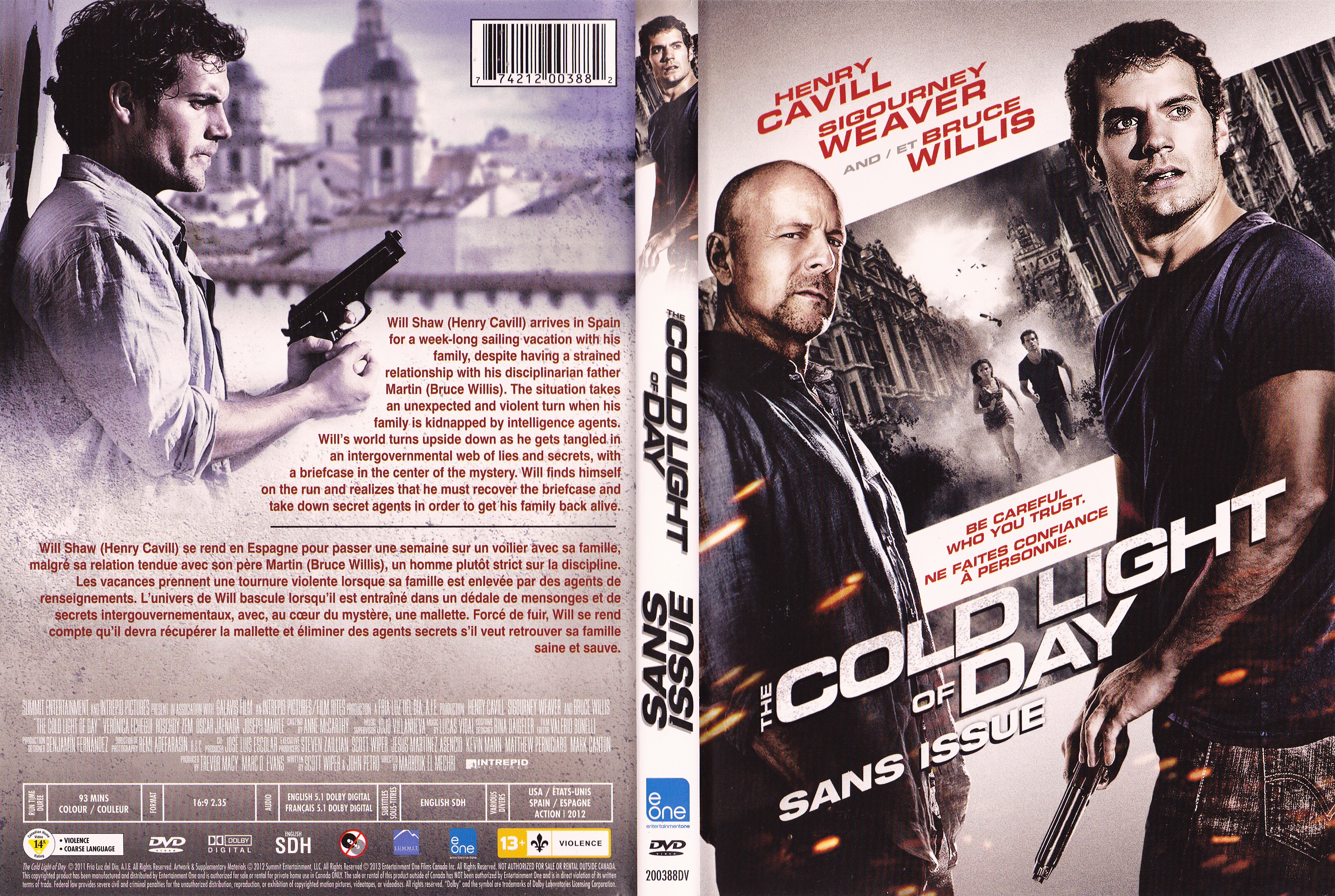 Jaquette DVD The cold light of day - Sans issue (2012) (Canadienne)
