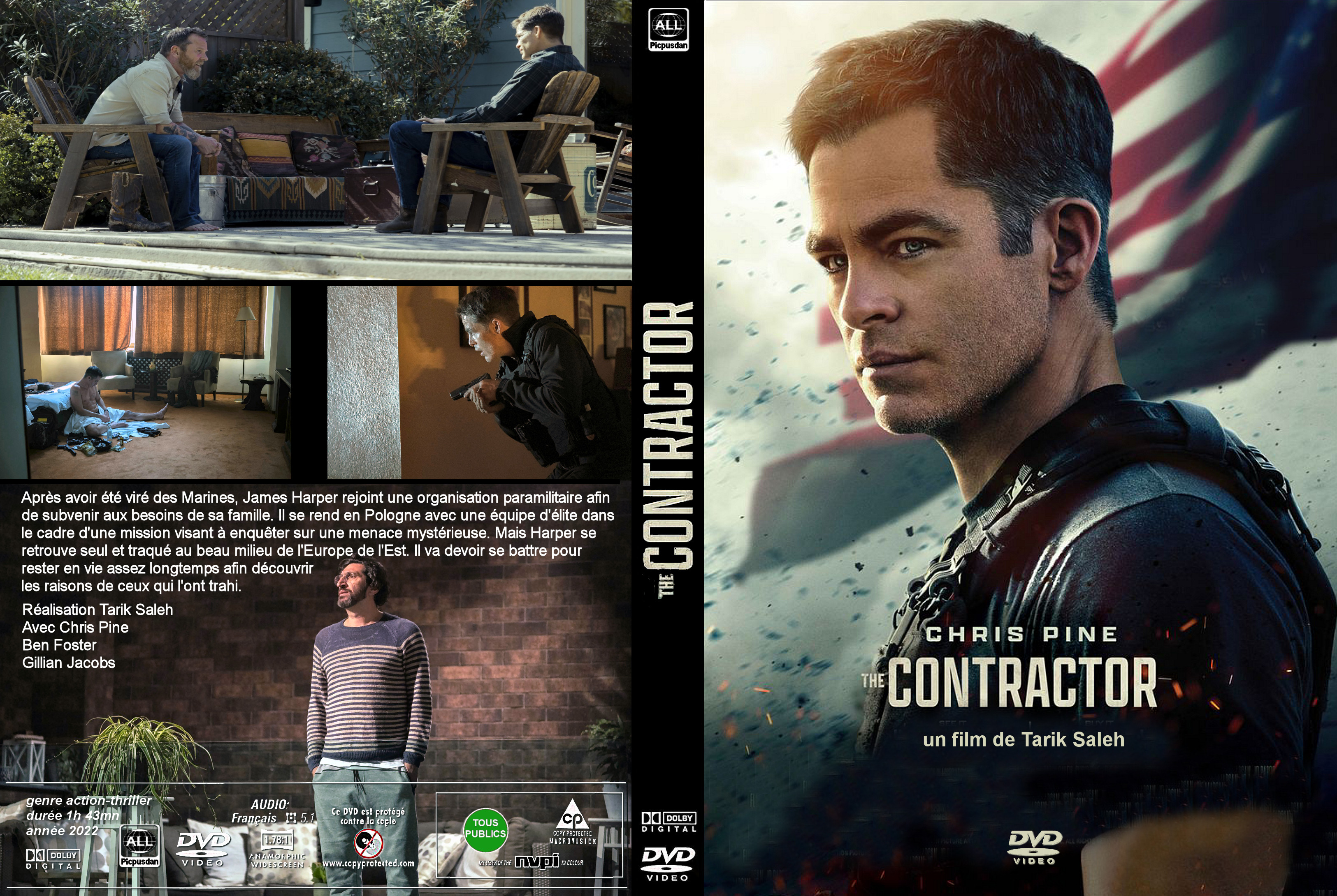 Jaquette DVD The contractor (2022) custom