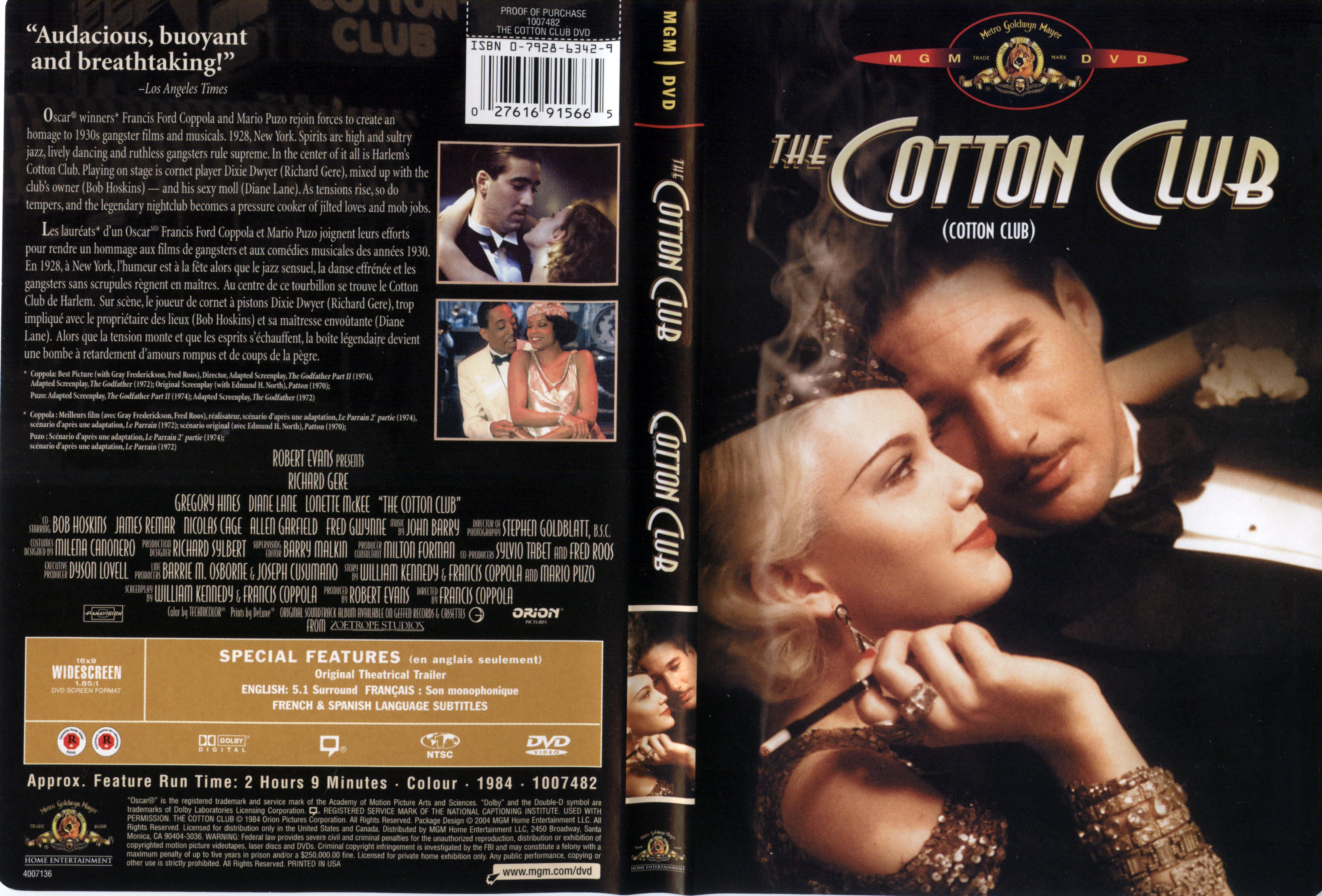 Jaquette DVD The cotton club