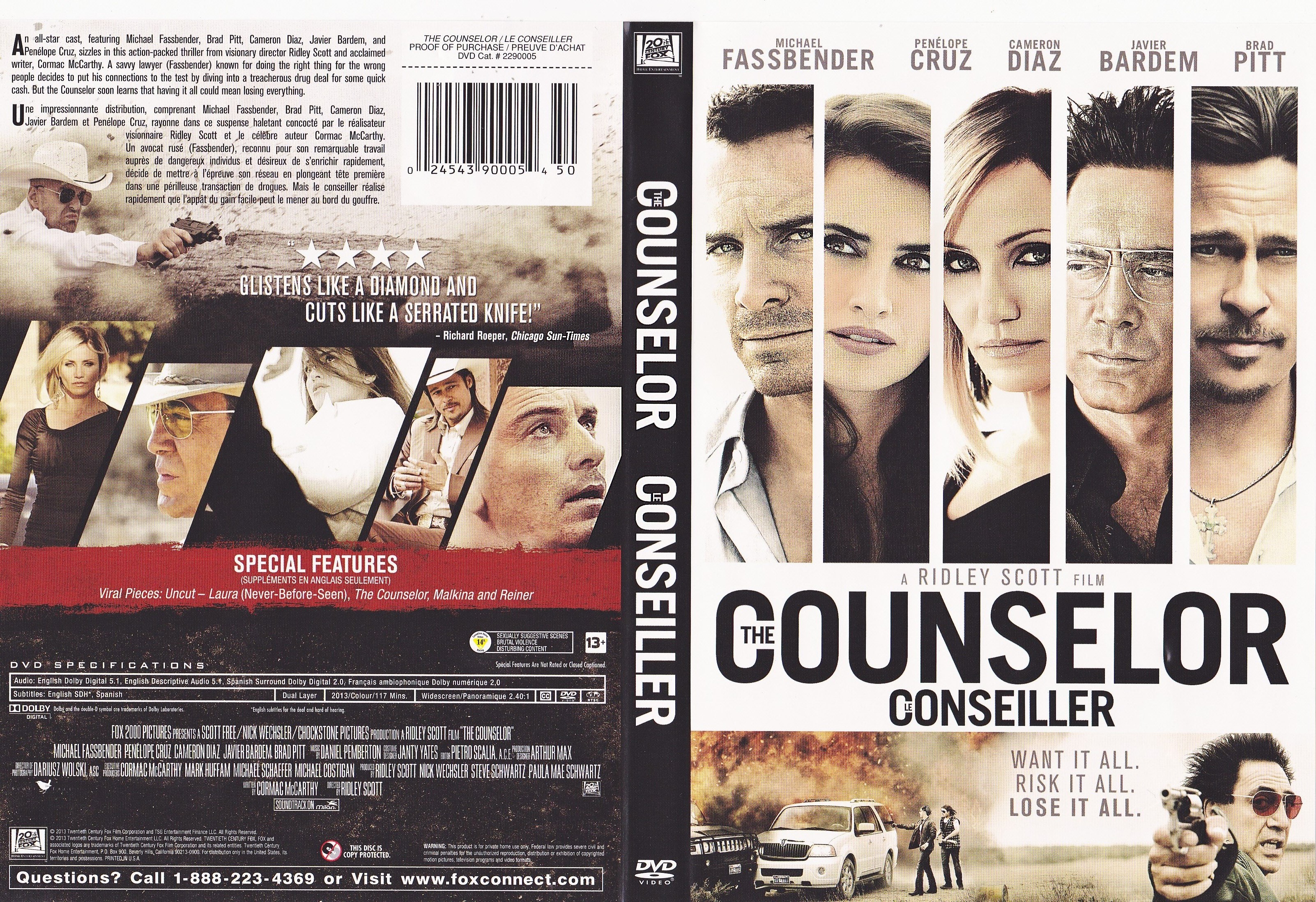 Jaquette DVD The counselor - Le conseiller (Canadienne)