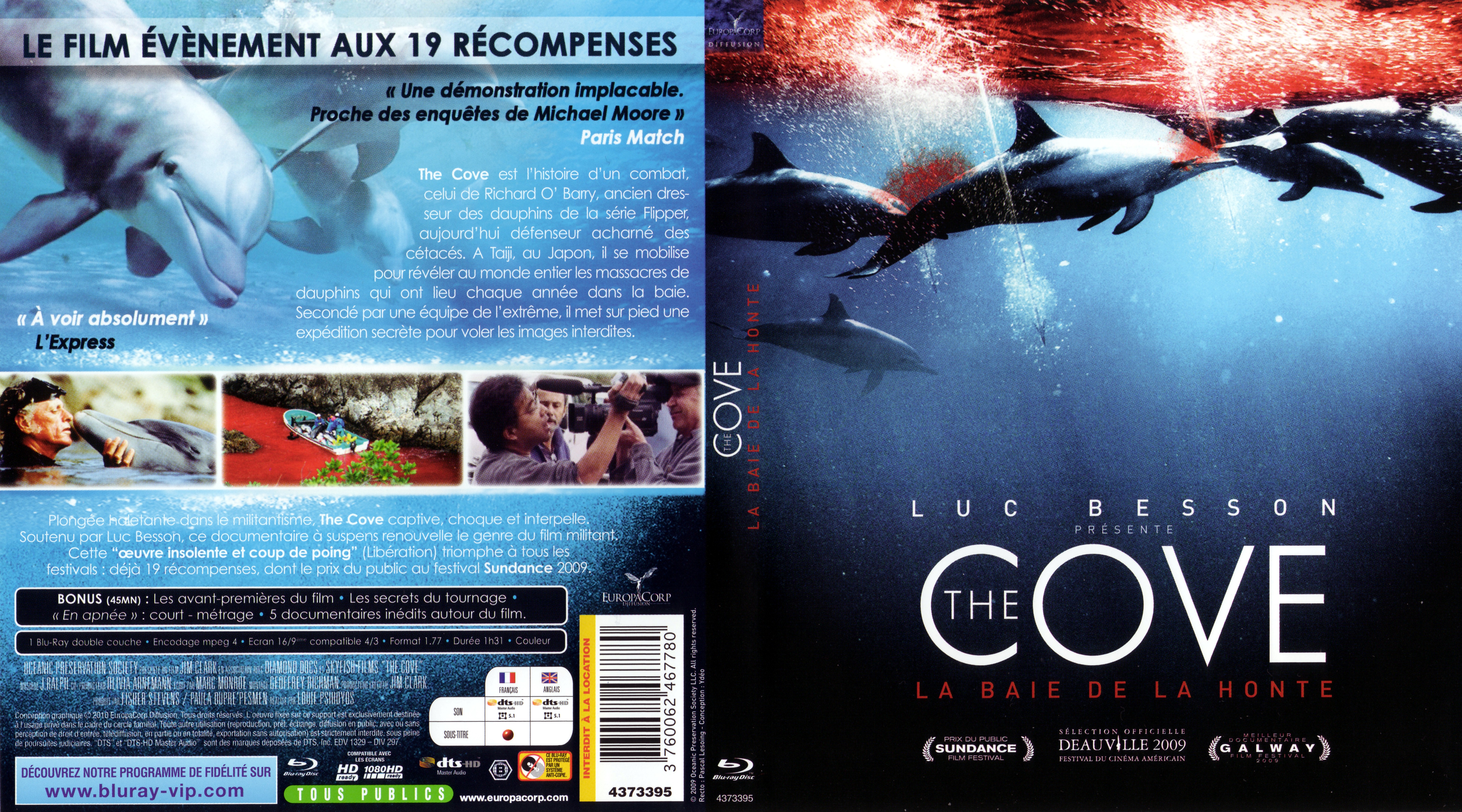 Jaquette DVD The cove la baie de la honte (BLU-RAY)