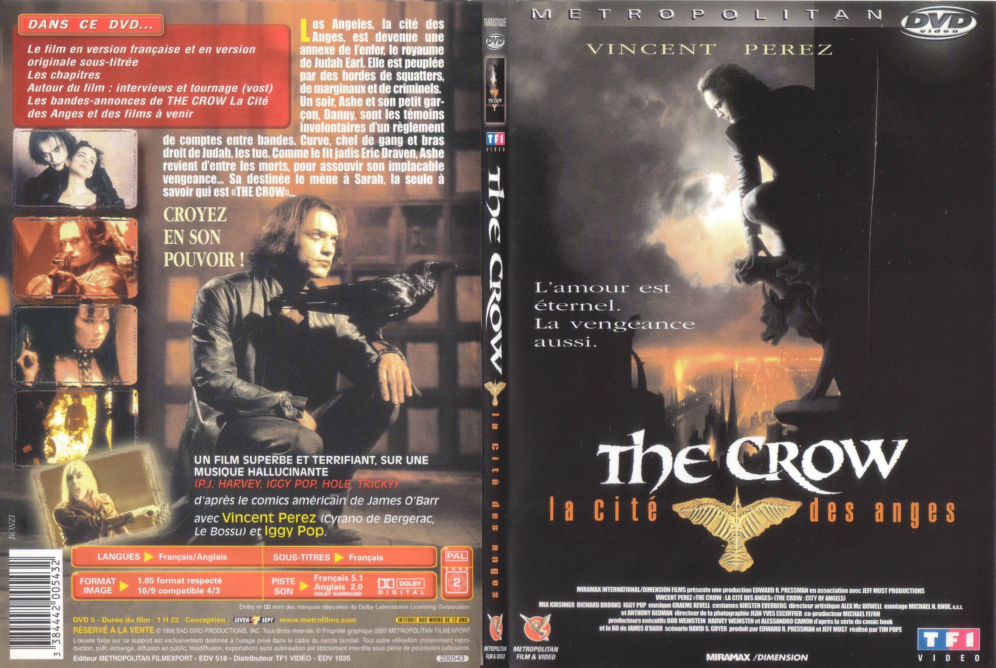 Jaquette DVD The crow la cite des anges - SLIM