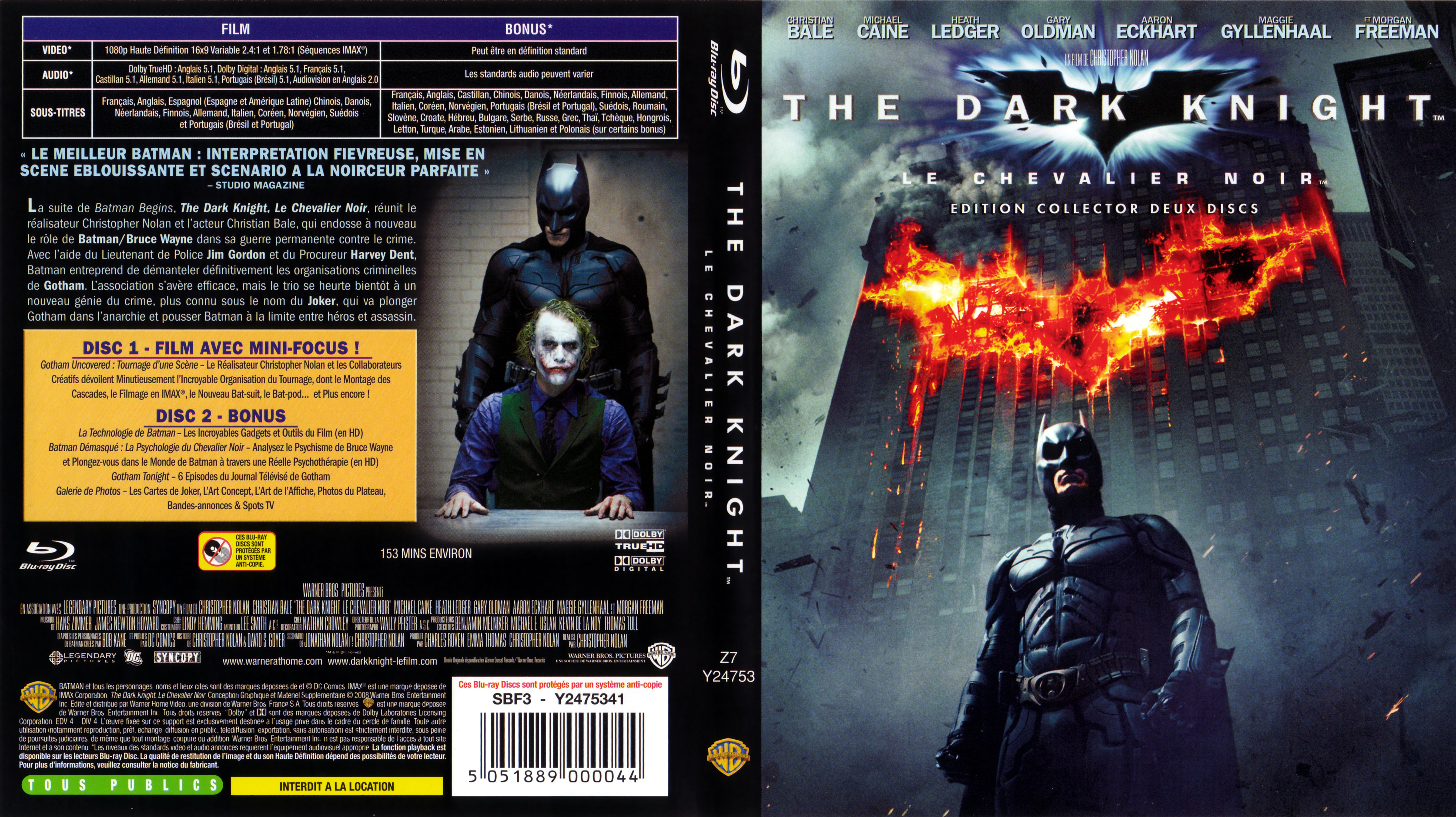 Jaquette DVD The dark knight (BLU-RAY)