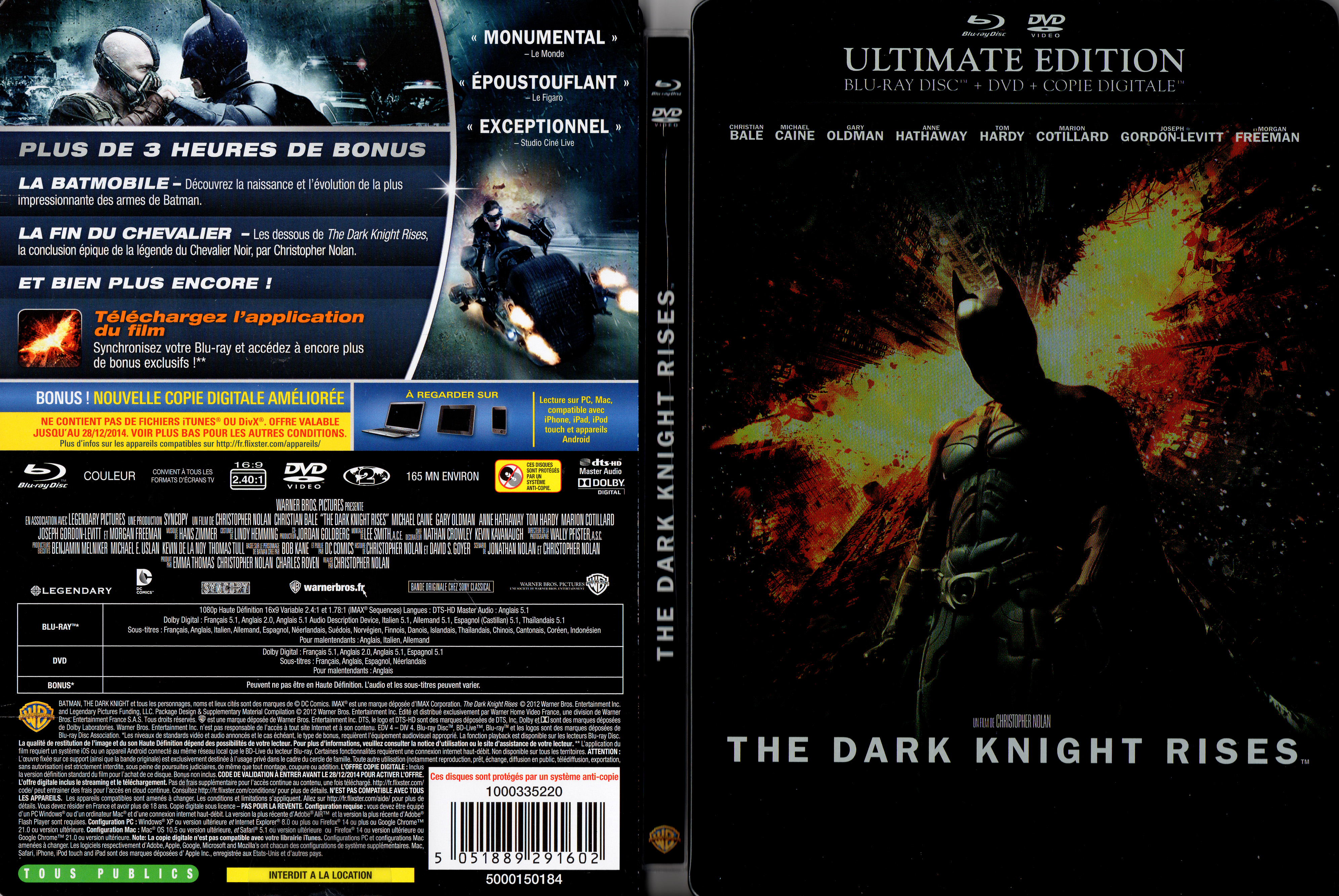 Jaquette DVD The dark knight rises (BLU-RAY)