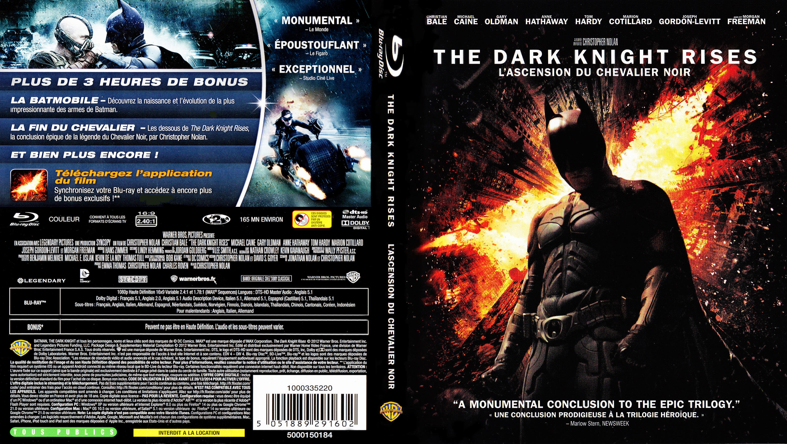 Jaquette DVD The dark knight rises (BLU-RAY) v2