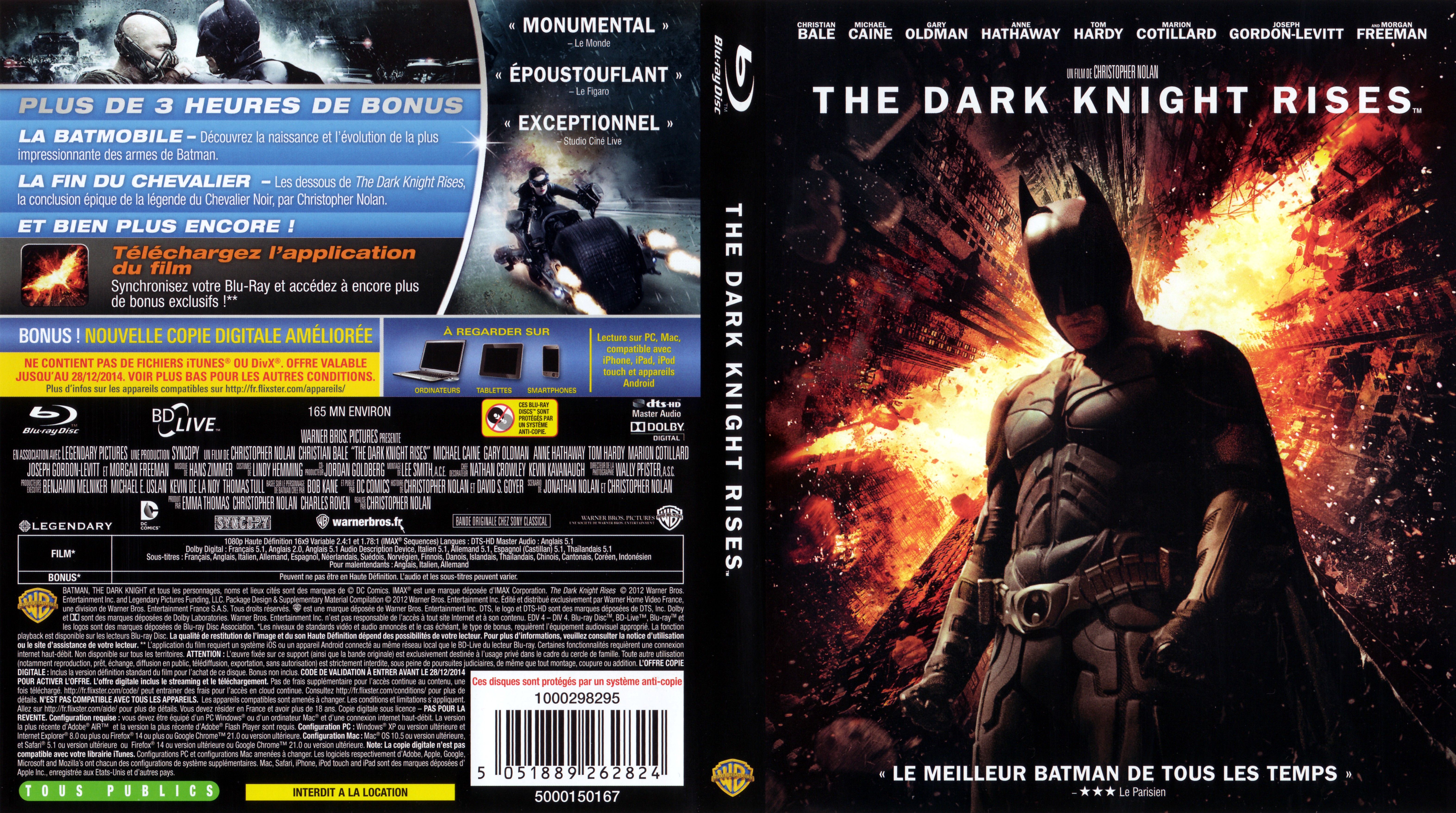 Jaquette DVD The dark knight rises (BLU-RAY) v4
