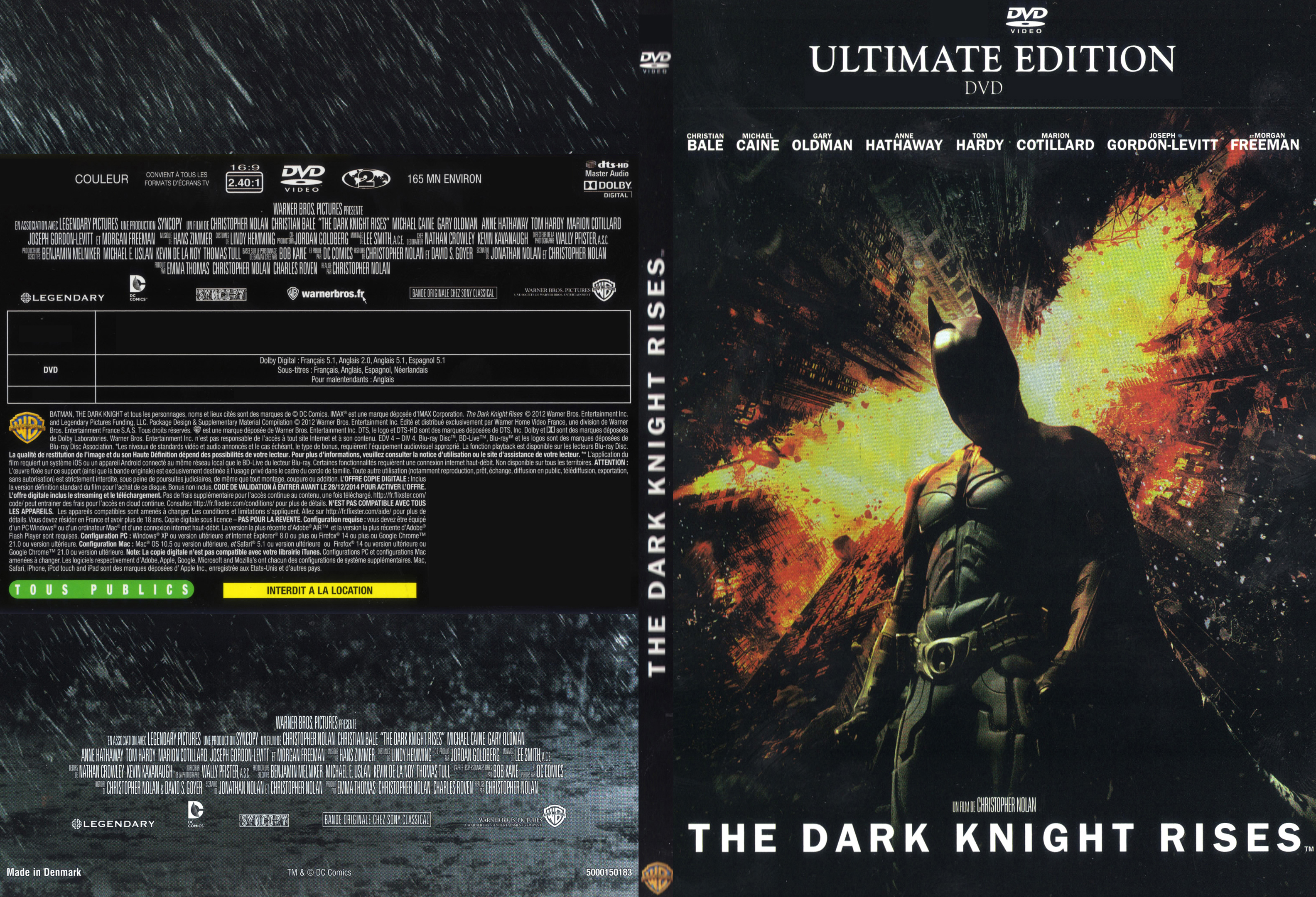 Jaquette DVD The dark knight rises custom - SLIM