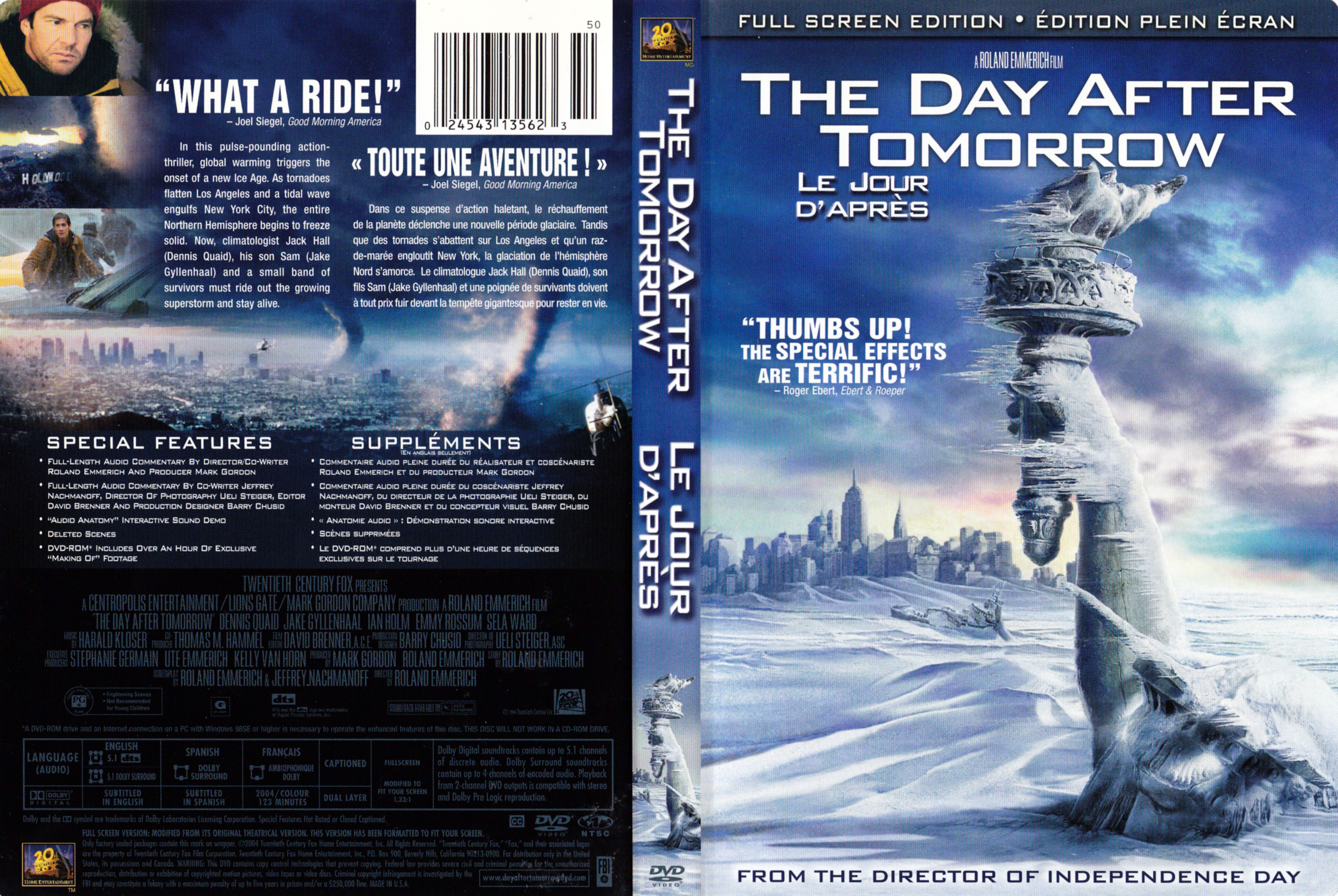 Jaquette DVD The day after tomorrow - Le jour d