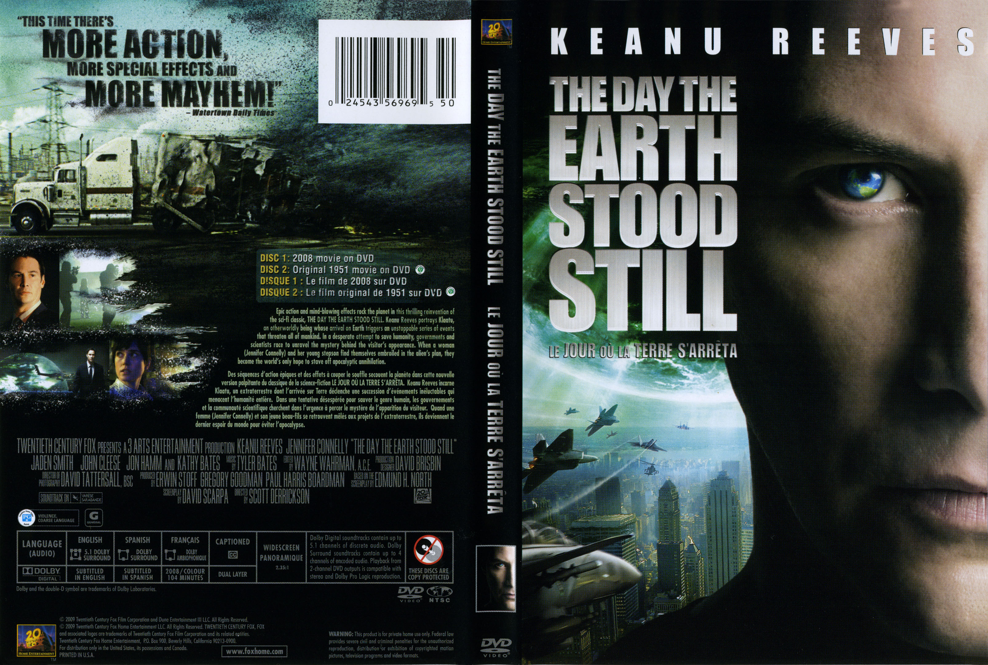 Jaquette DVD The day the earth stood still - Le jour ou la terre s