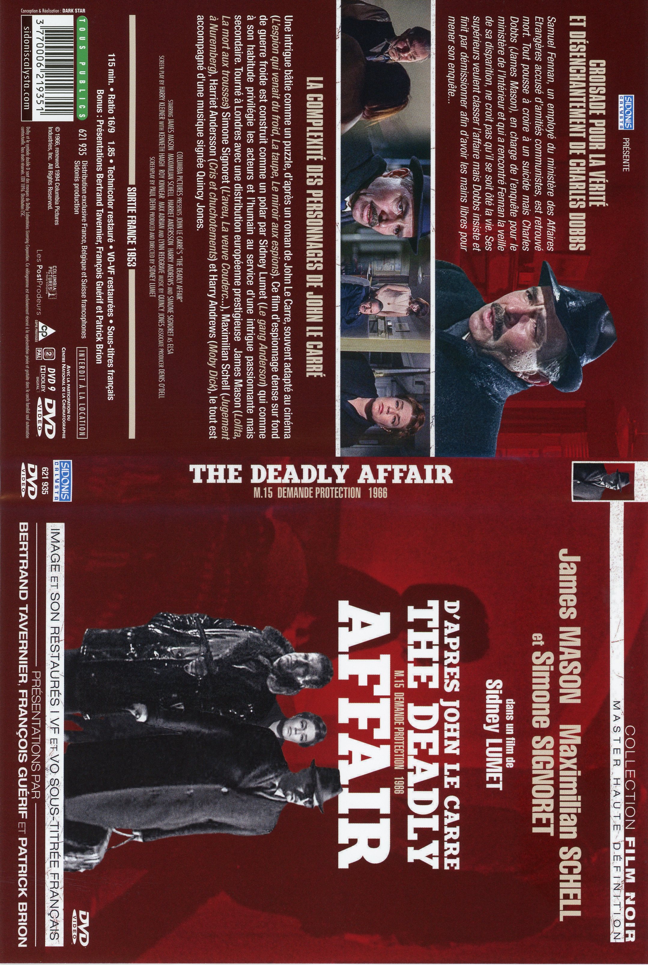 Jaquette DVD The deadly affair v2