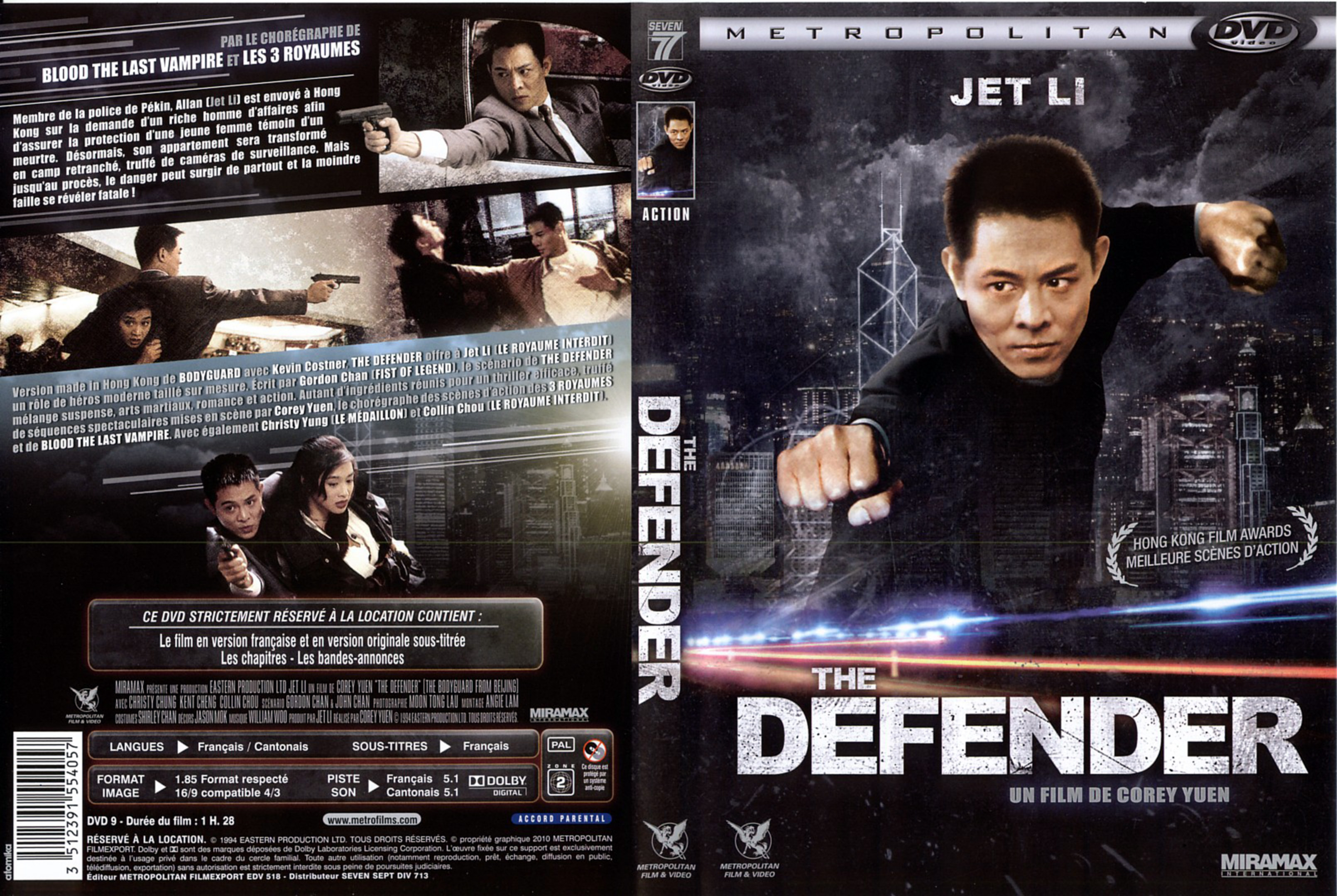 Jaquette DVD The defender (Jet Li)